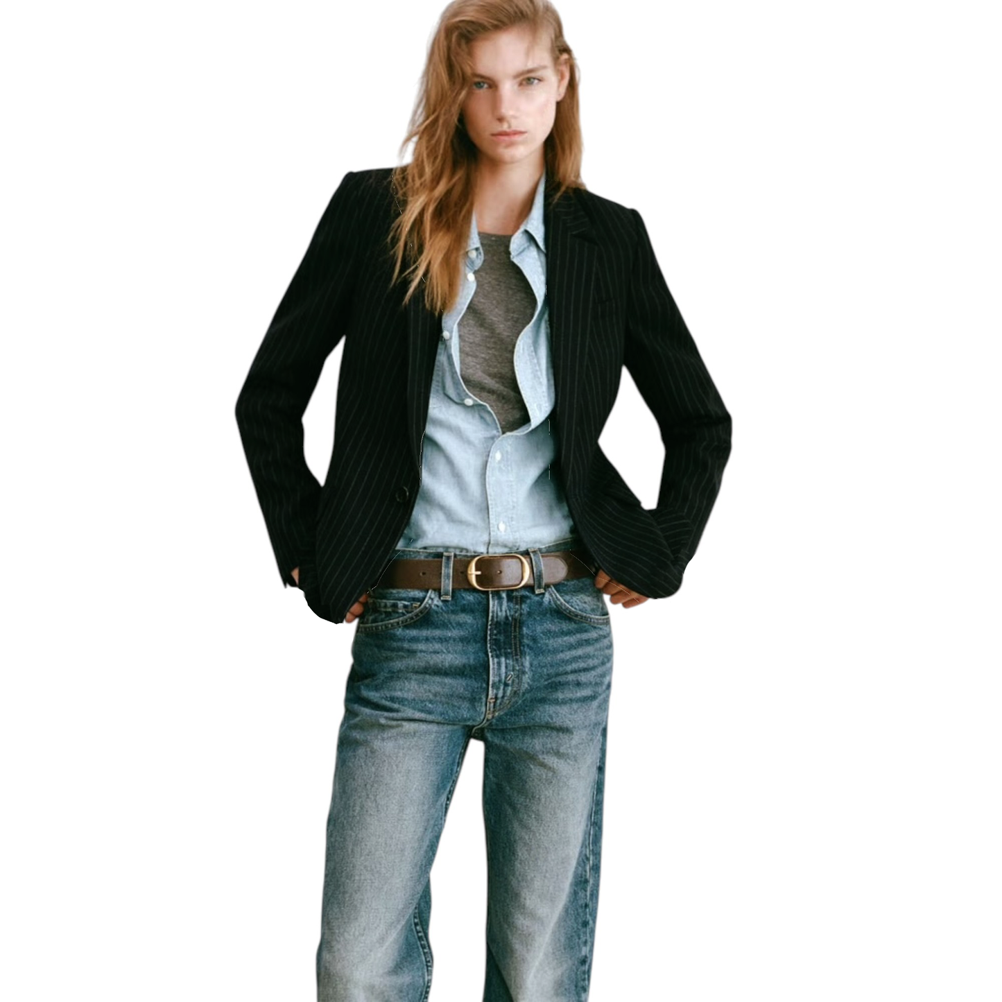 NILI LOTAN Julietta Pinstripe Single Button Blazer 6