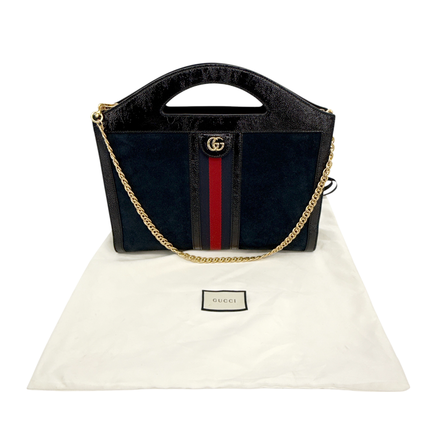 GUCCI Ophidia Cut Out Handle Bag Suede Medium
