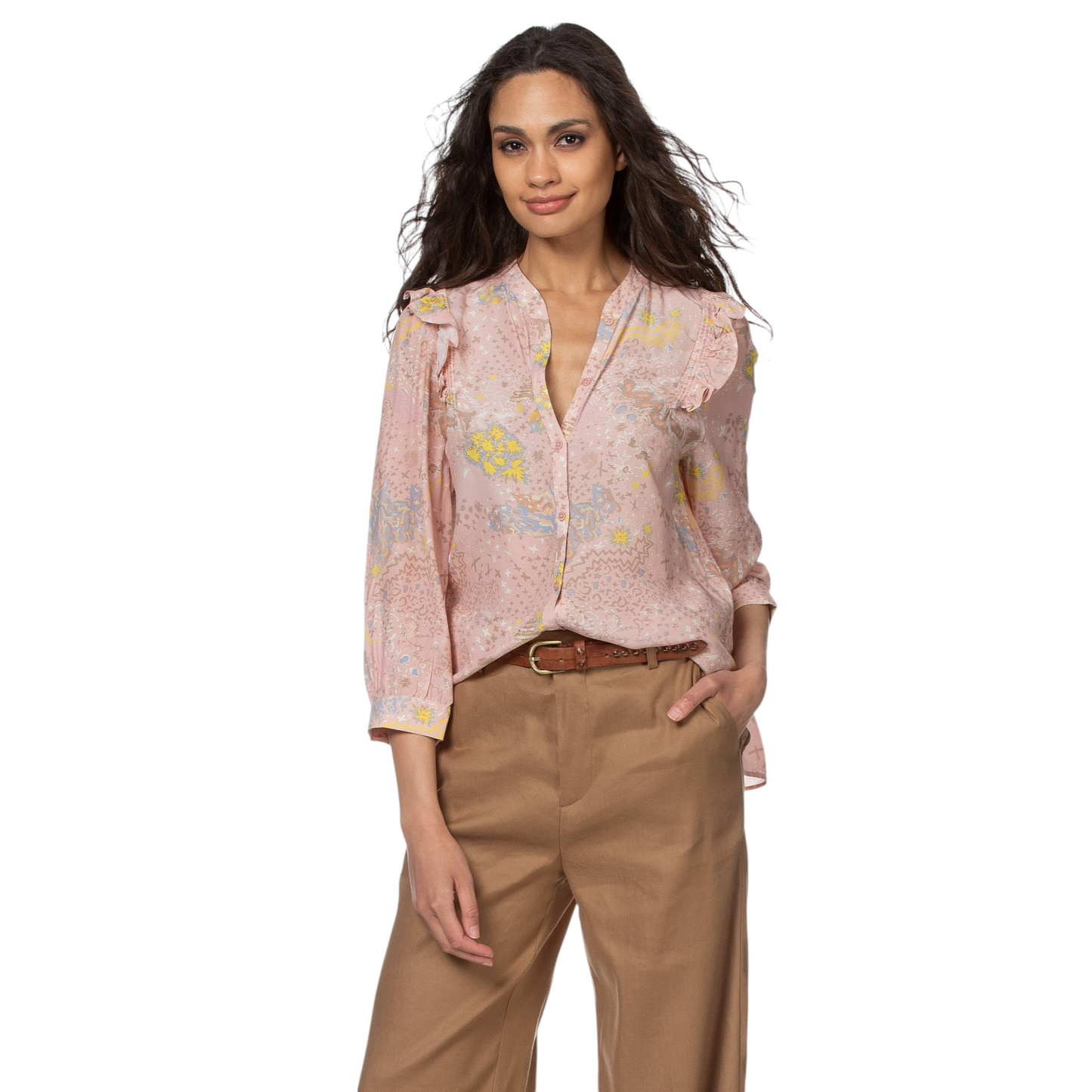 ZADIG & VOLTAIRE Tygg Print Glam Rock Shirt XS