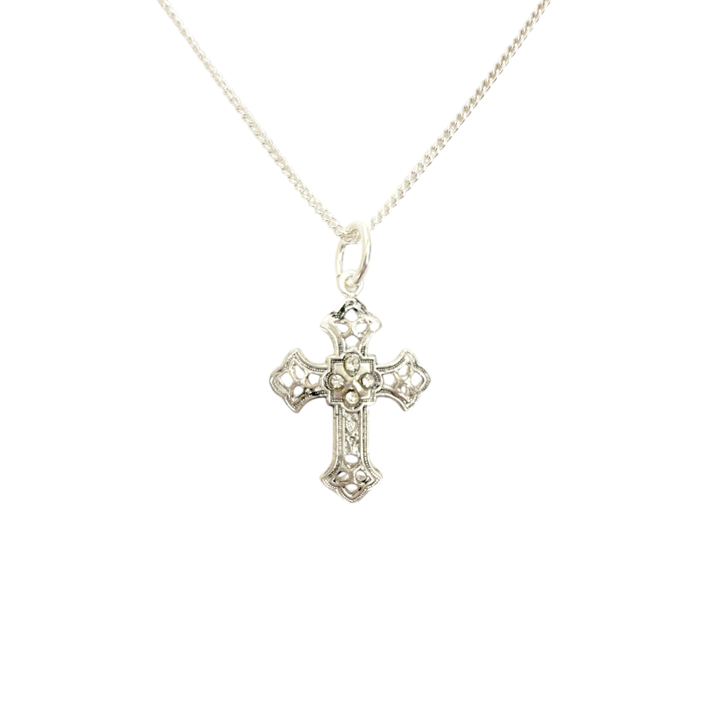 VIRGINS SAINTS & ANGELS VSA Basilica Cross Charm Necklace in Silver