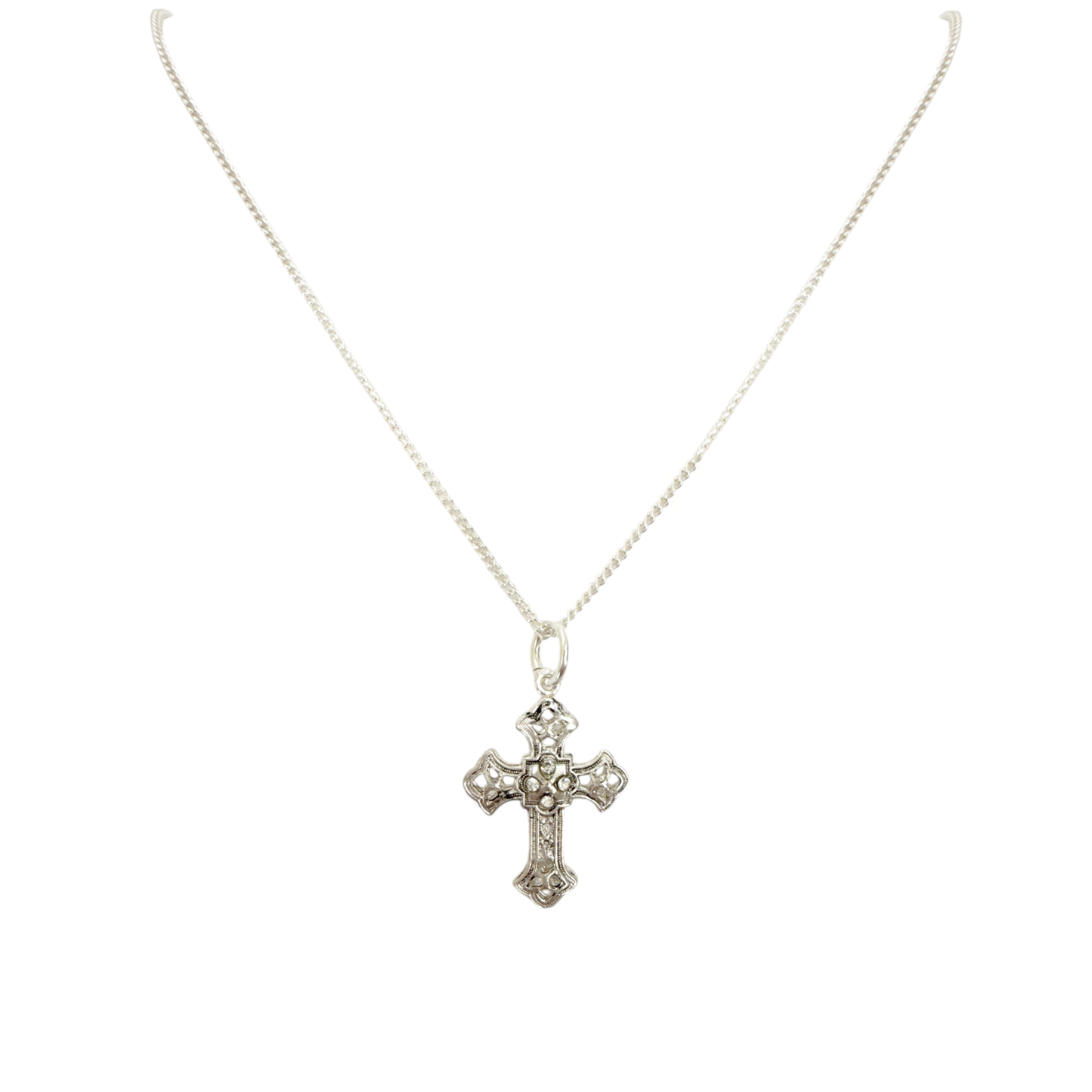 VIRGINS SAINTS & ANGELS VSA Basilica Cross Charm Necklace in Silver