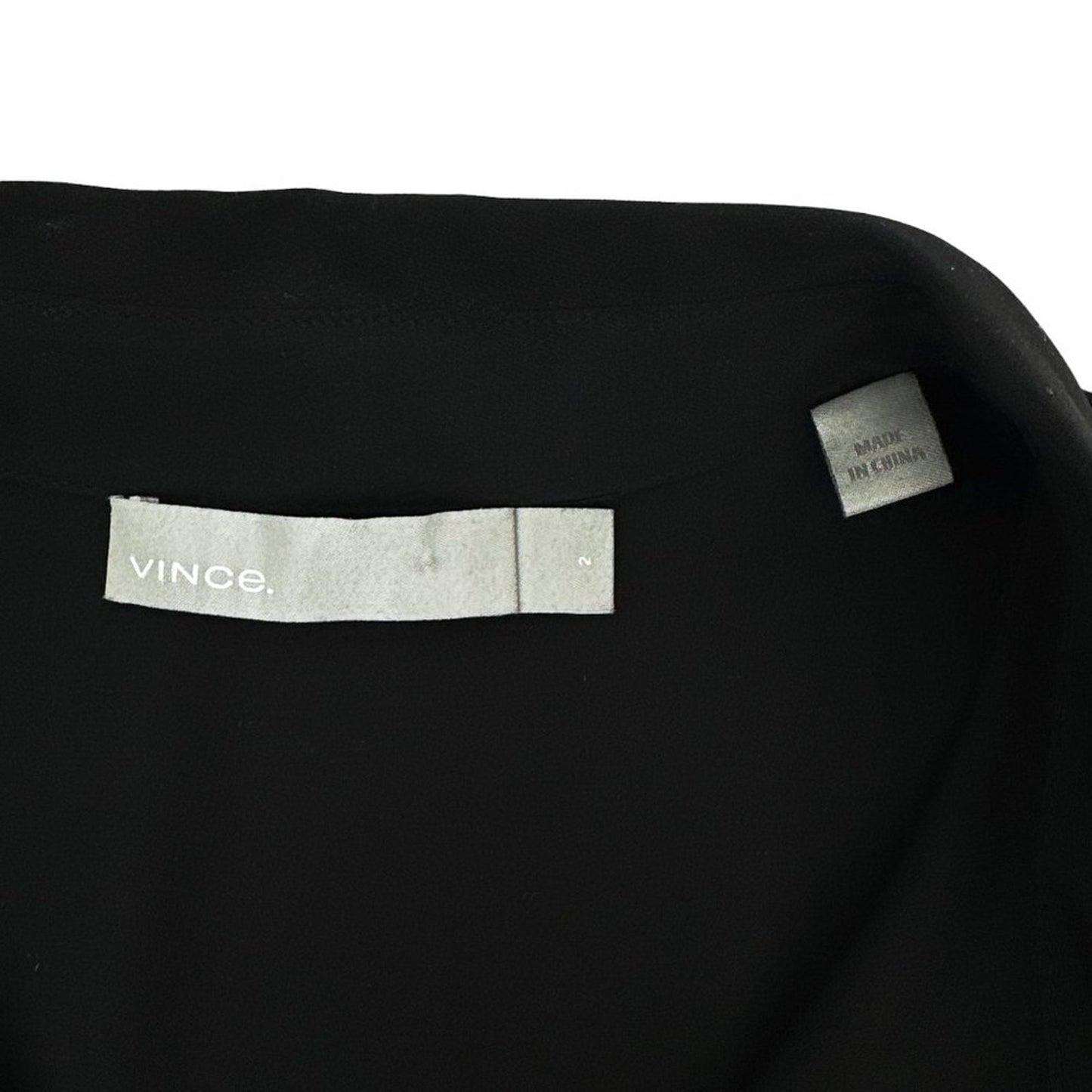 VINCE Slim Fitted Popover Shirt Black 2