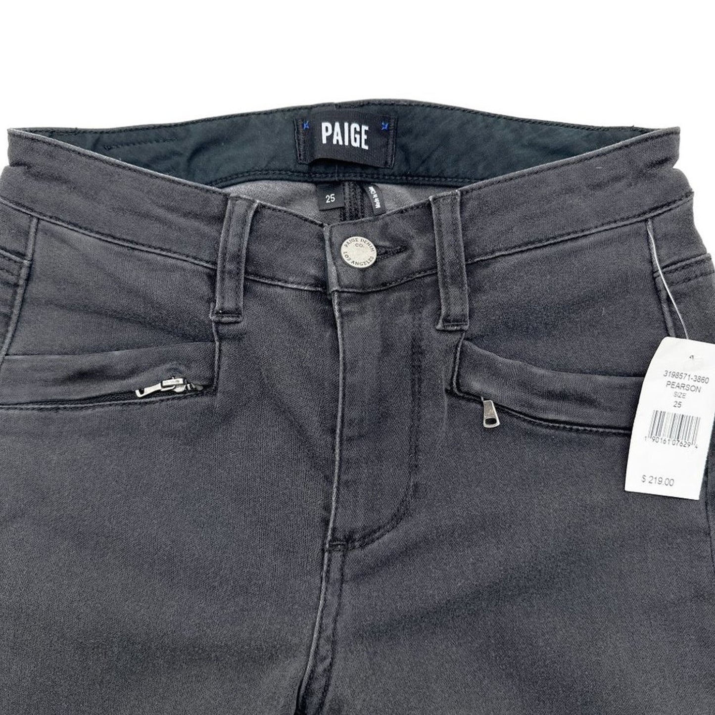 PAIGE Denim Skinny Ankle Zip Jeans in Pearson Wash 25