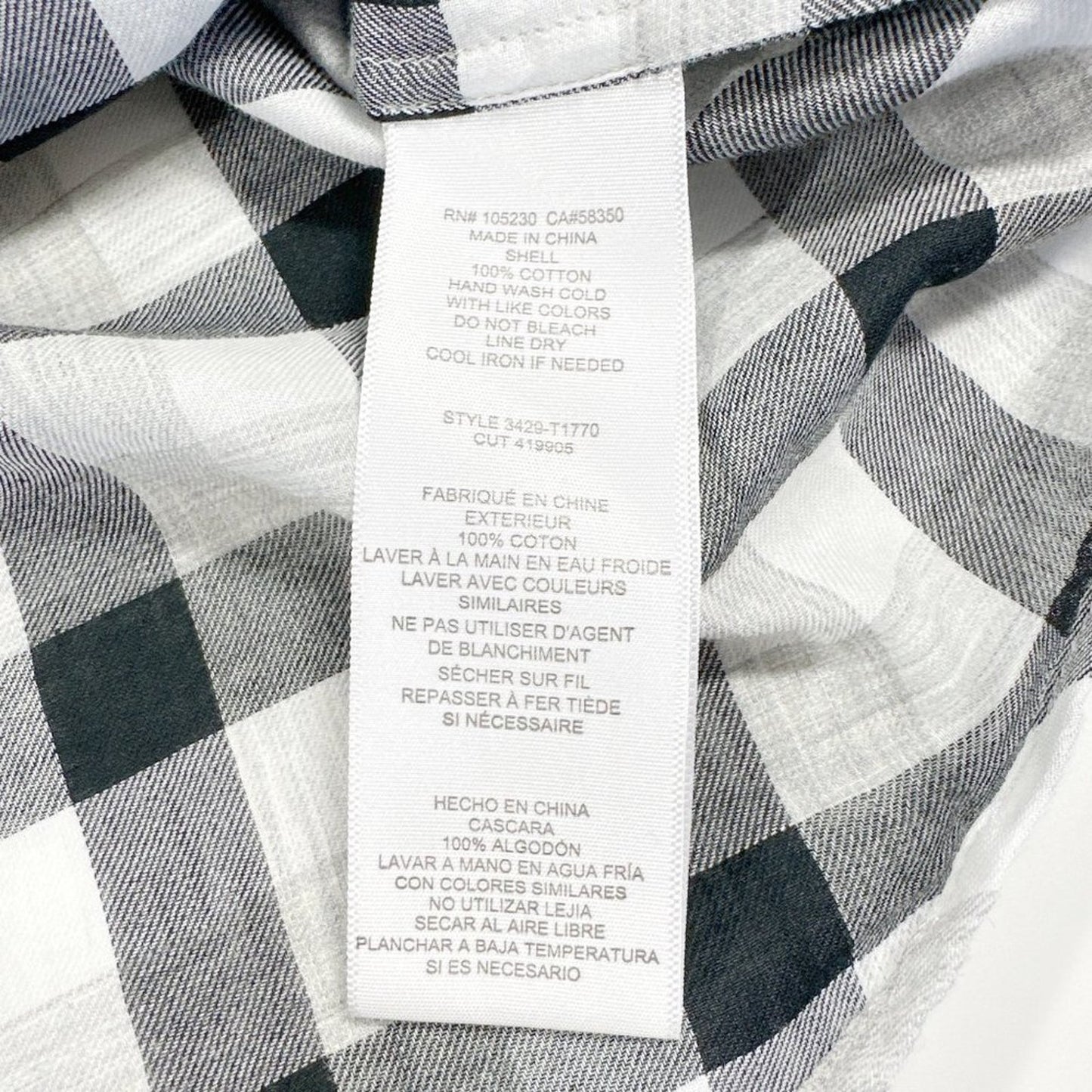 JOIE Katrine Plaid Shirt in Black & White XS
