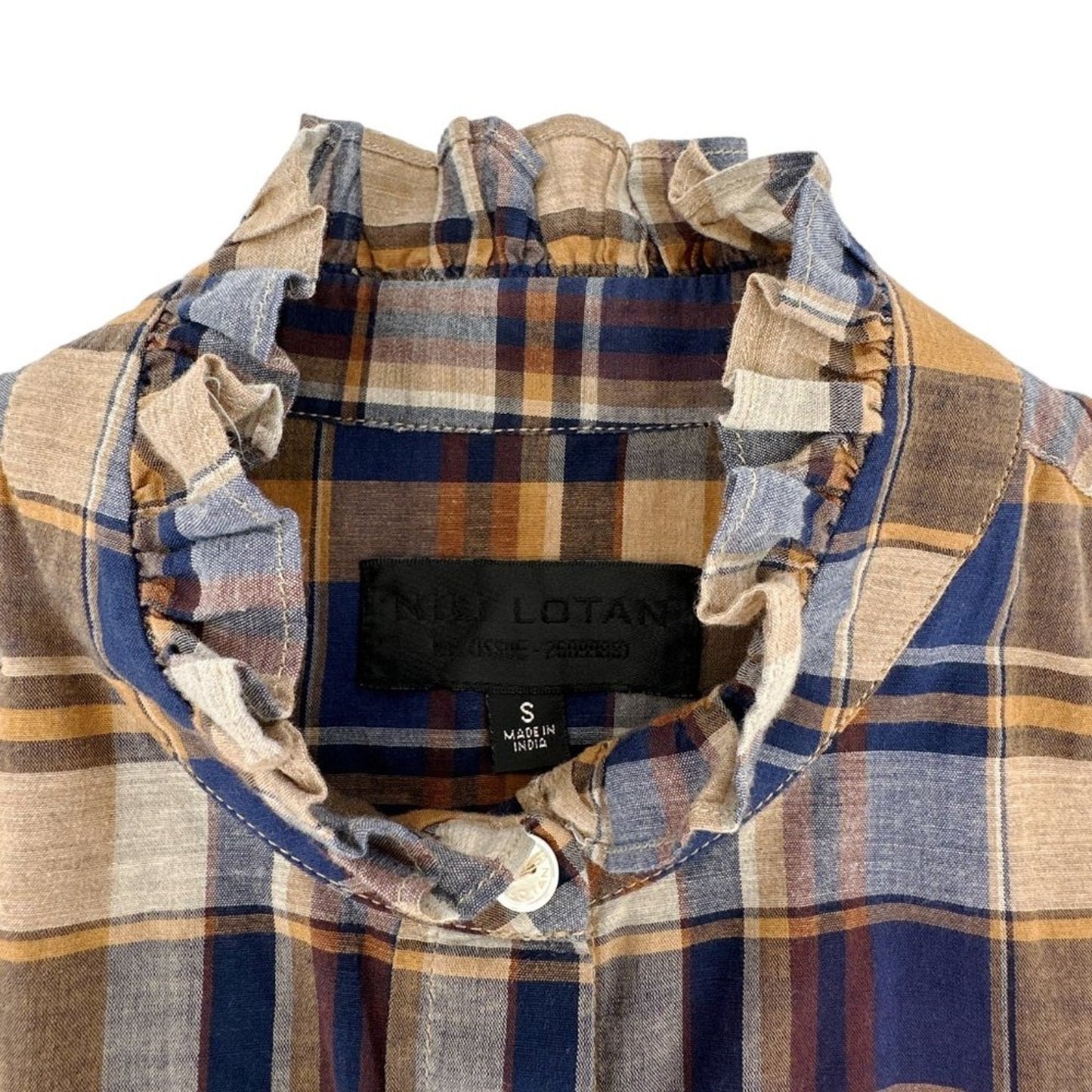 NILI LOTAN Feora Plaid Western Sleeveless Blouse S