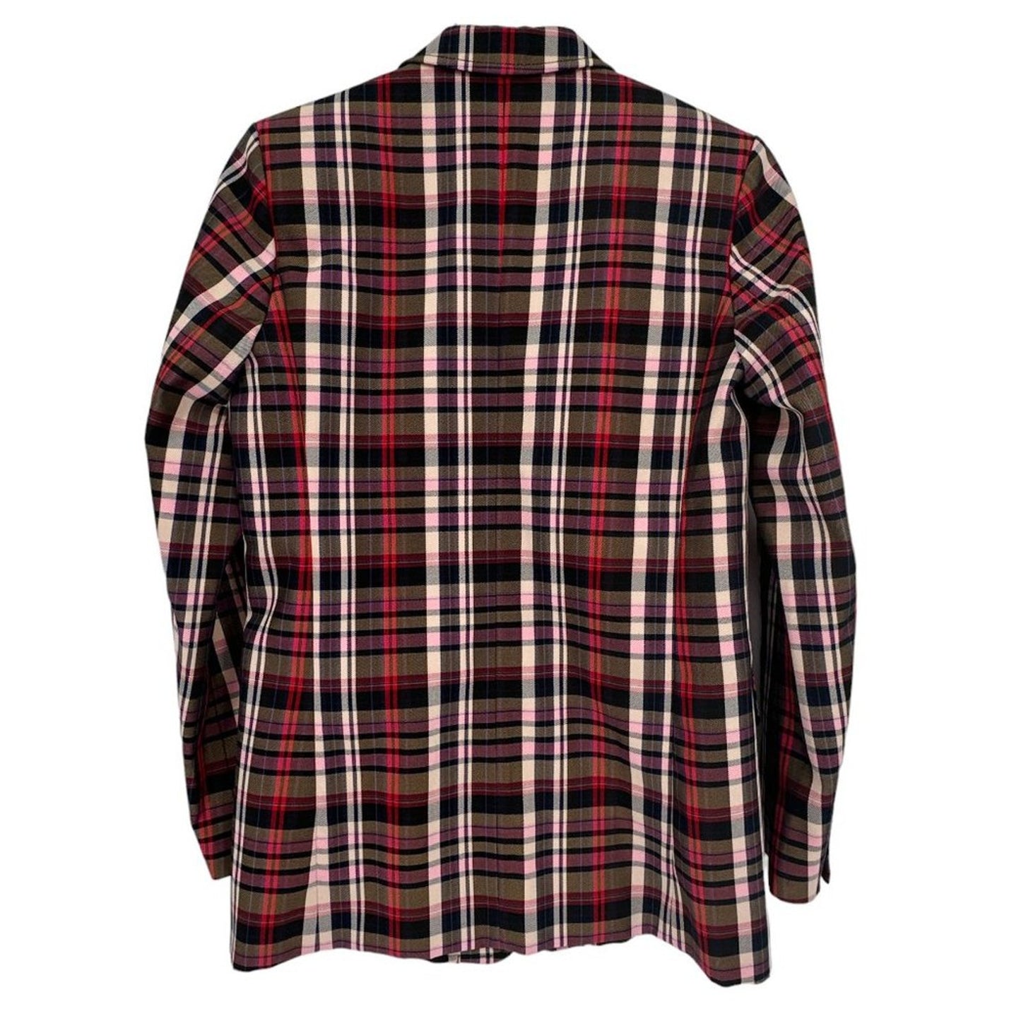 SANDRO Salima Single Button Plaid Blazer S