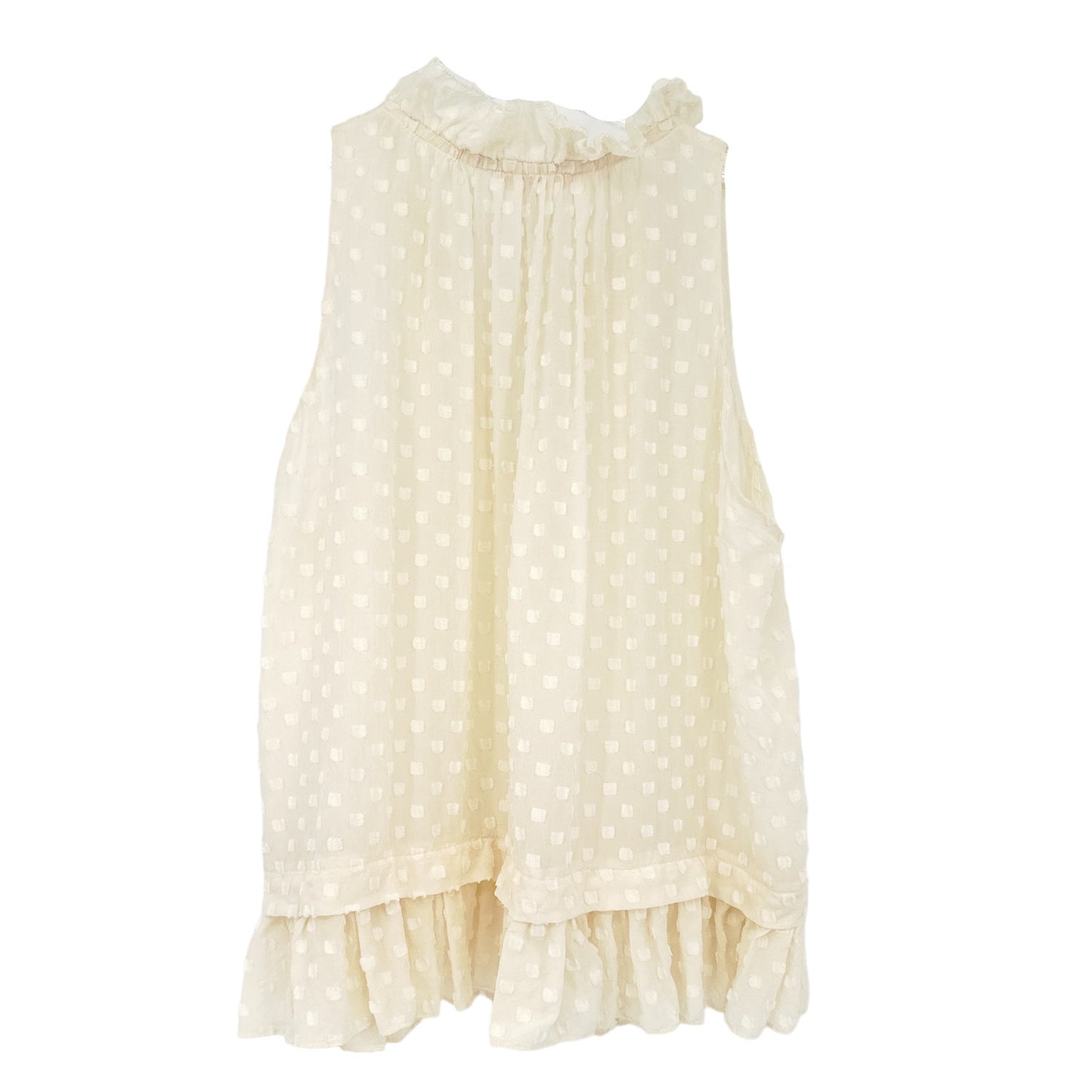 REBECCA TAYLOR Silk & Cotton Ruffle Trim Blouse in Ivory Size 2