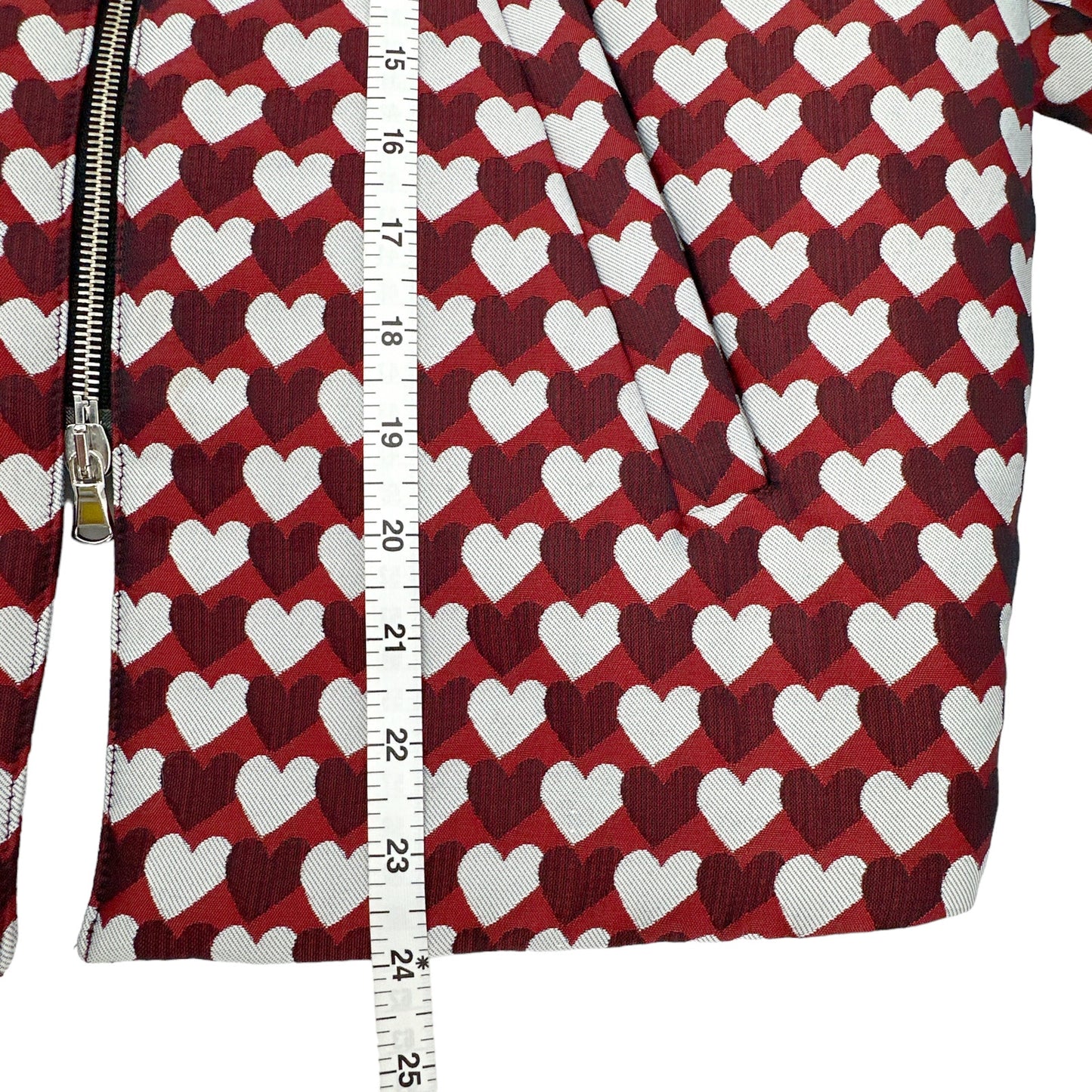 REDVALENTINO Jacquard Heart Bomber Jacket IT38|XS