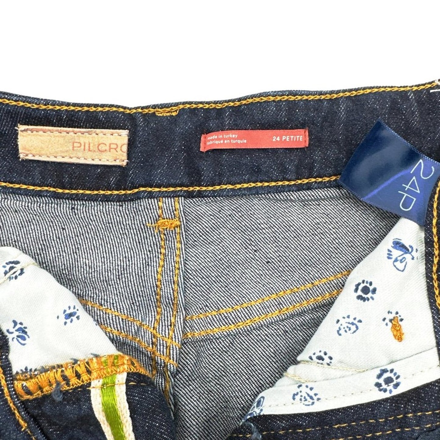 ANTHROPOLOGIE Pilcro The Split Straight Jeans in Dark Wash 24P
