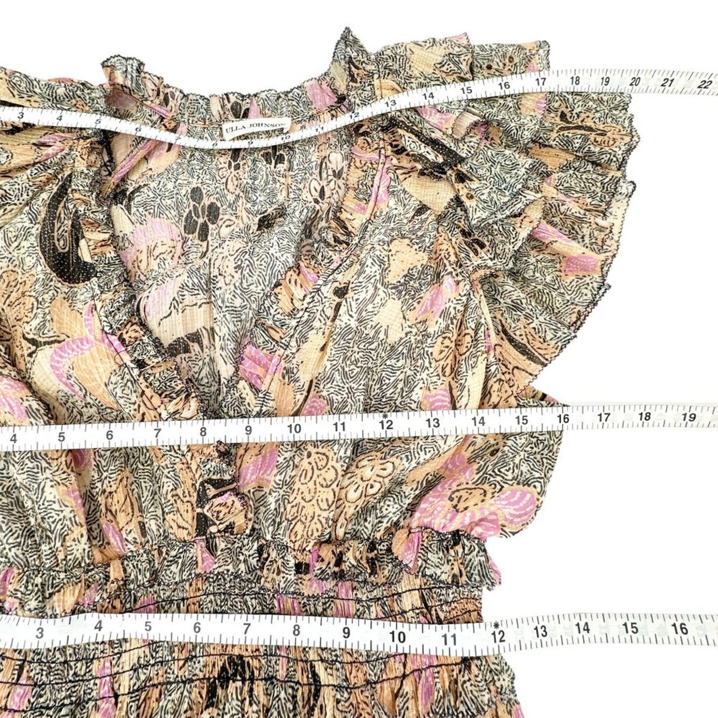 ULLA JOHNSON Cicely Silk Blend Dress in Ivory 0