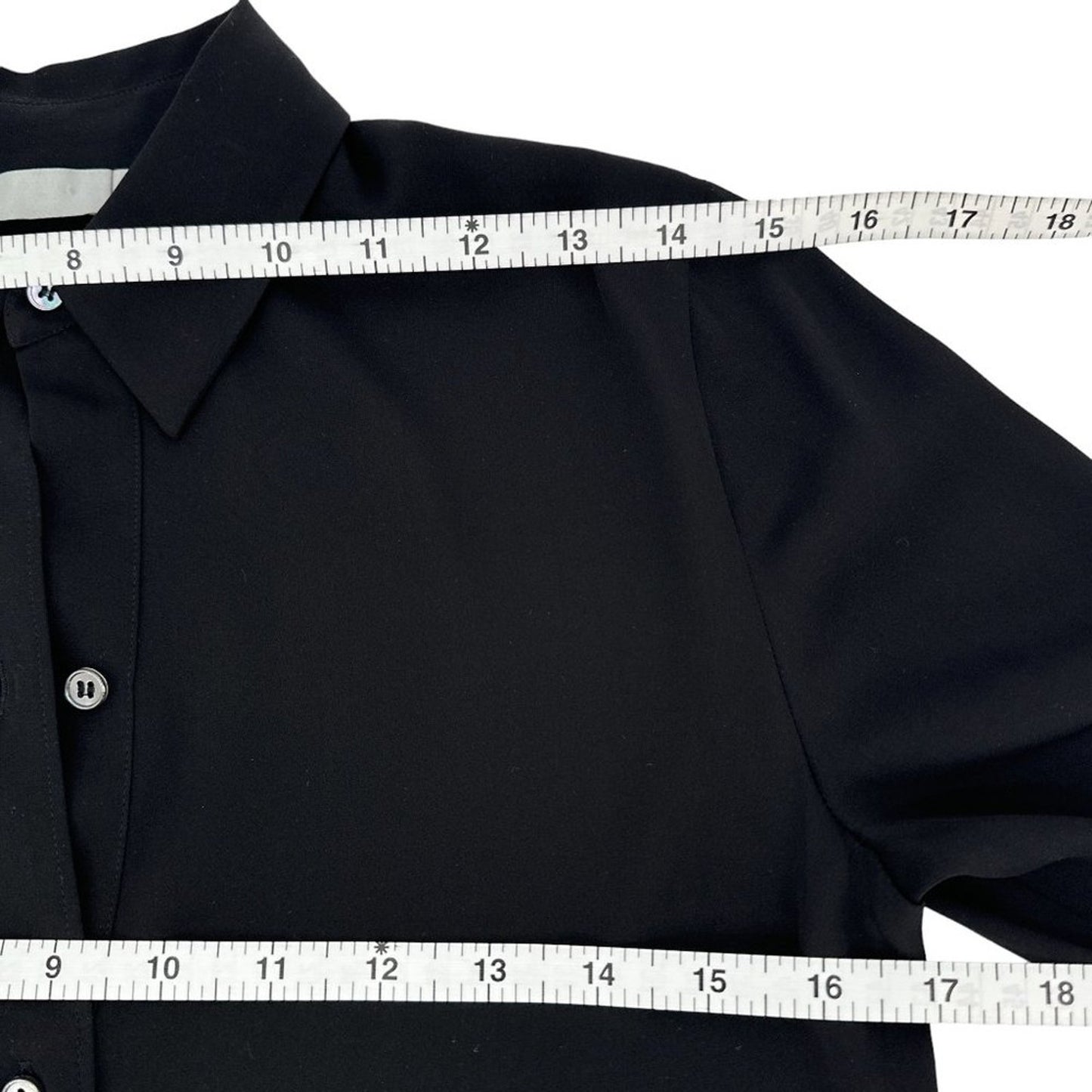 VINCE Slim Fitted Popover Shirt Black 2