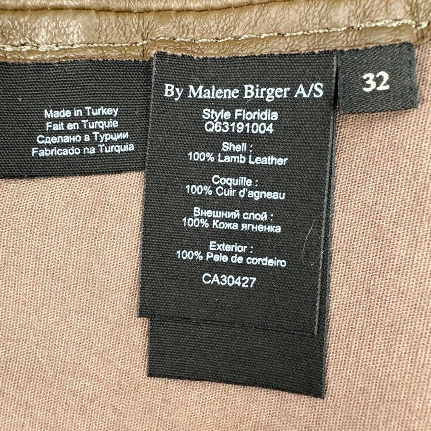 By MALENE BIRGER Floridia Stretch Leather Midi Skirt FR32|XS