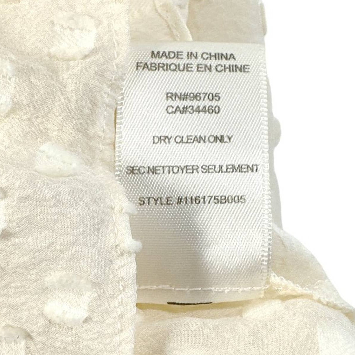 REBECCA TAYLOR Silk & Cotton Ruffle Trim Blouse in Ivory Size 2