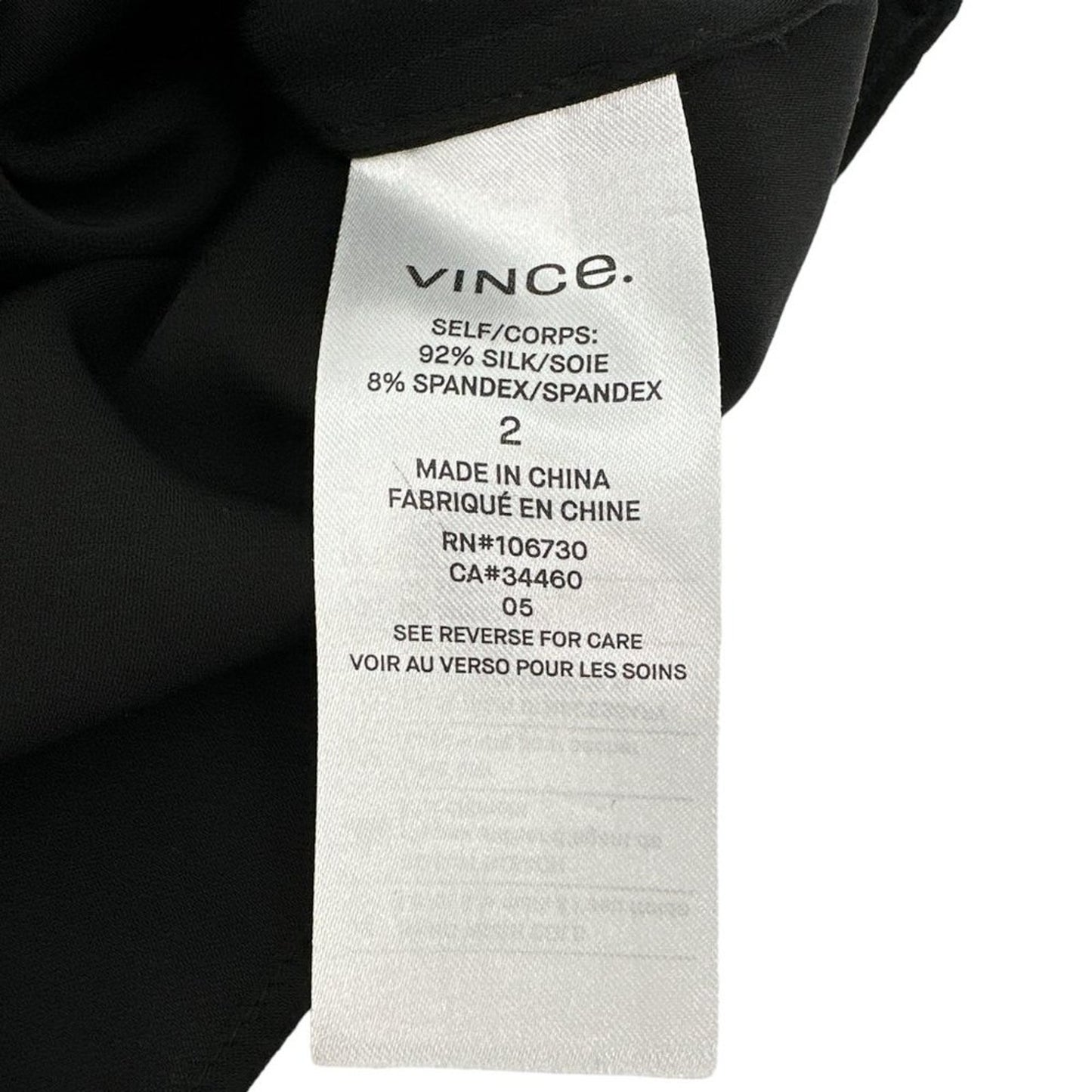 VINCE Slim Fitted Popover Shirt Black 2