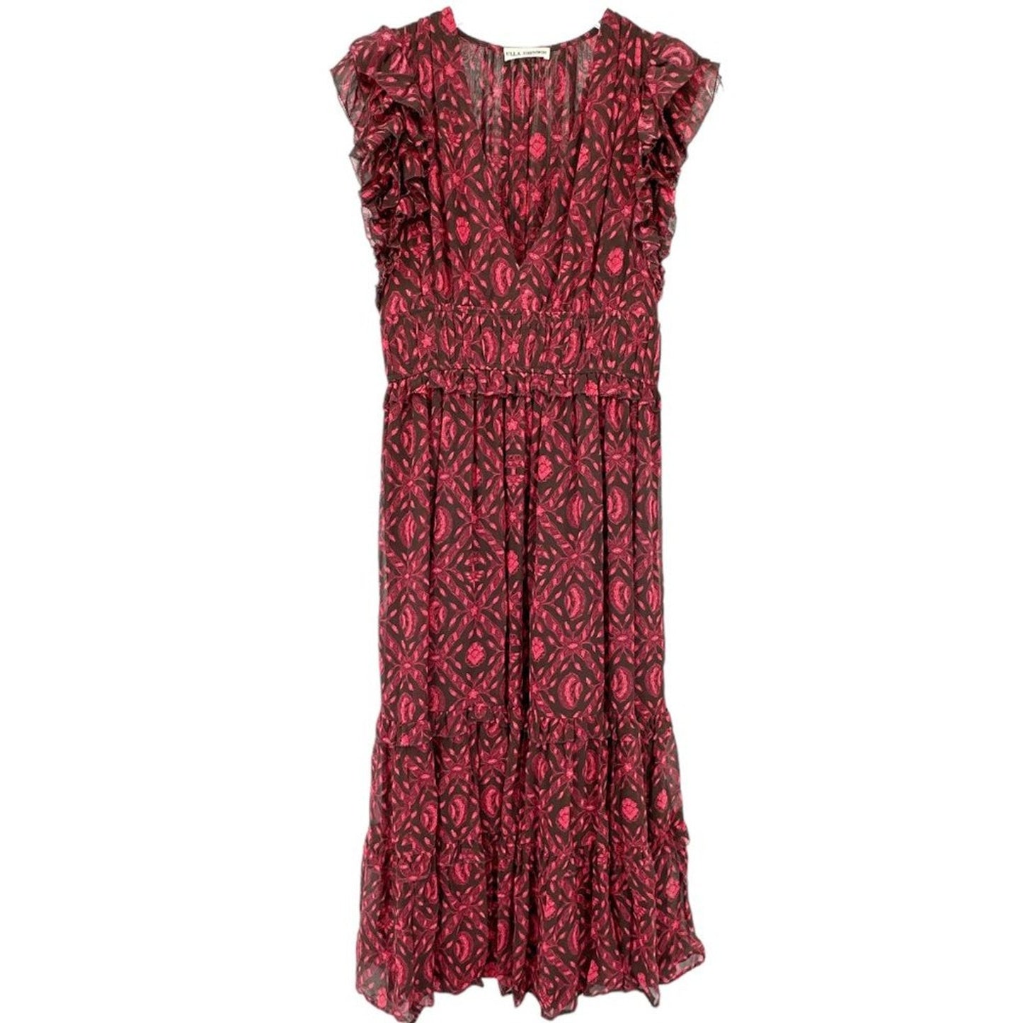 ULLA JOHNSON Anika Midi Dress in Fuchsia Size 0