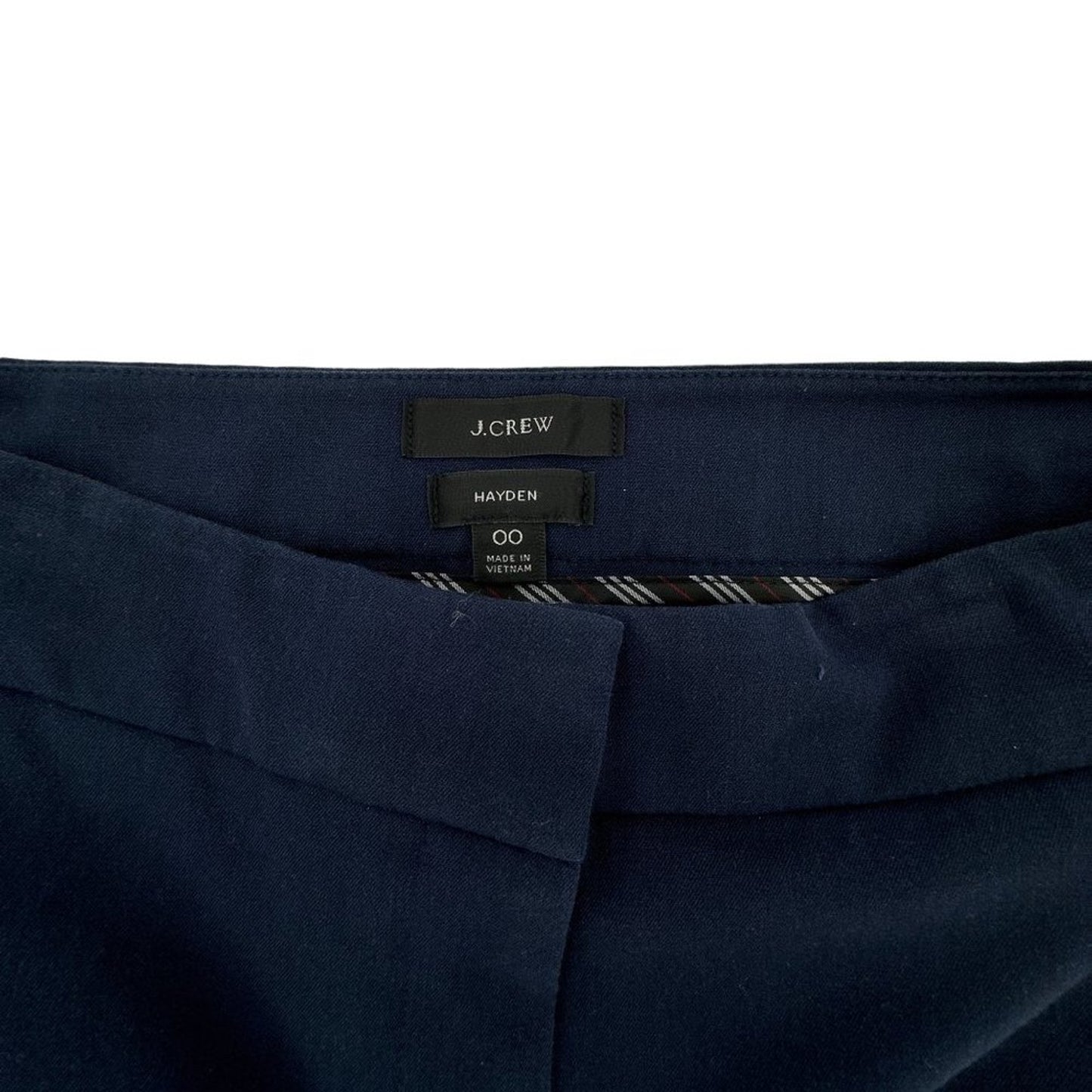 J.CREW Hayden Kickout Crop Pant in Bi-stretch Cotton Navy 00