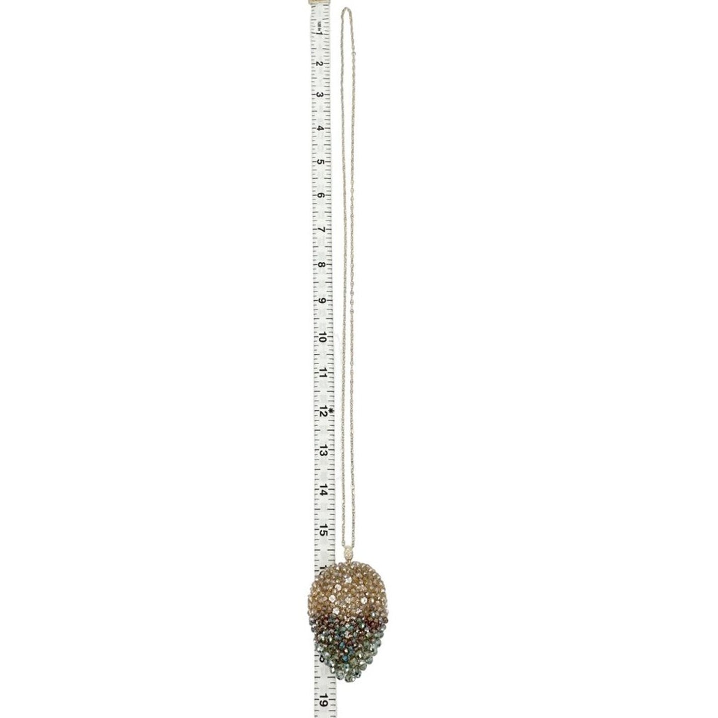 THEIA Jewelry Long Leaf drop pendant necklace in Gold Green