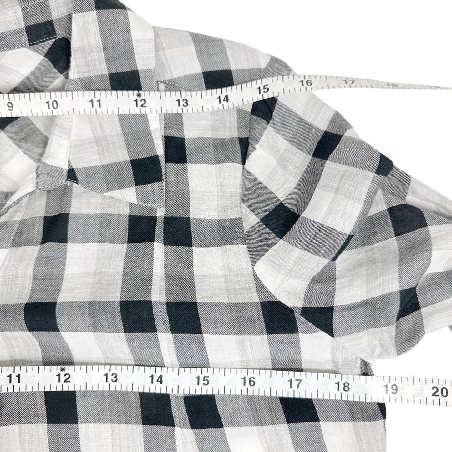 JOIE Katrine Plaid Shirt in Black & White XS