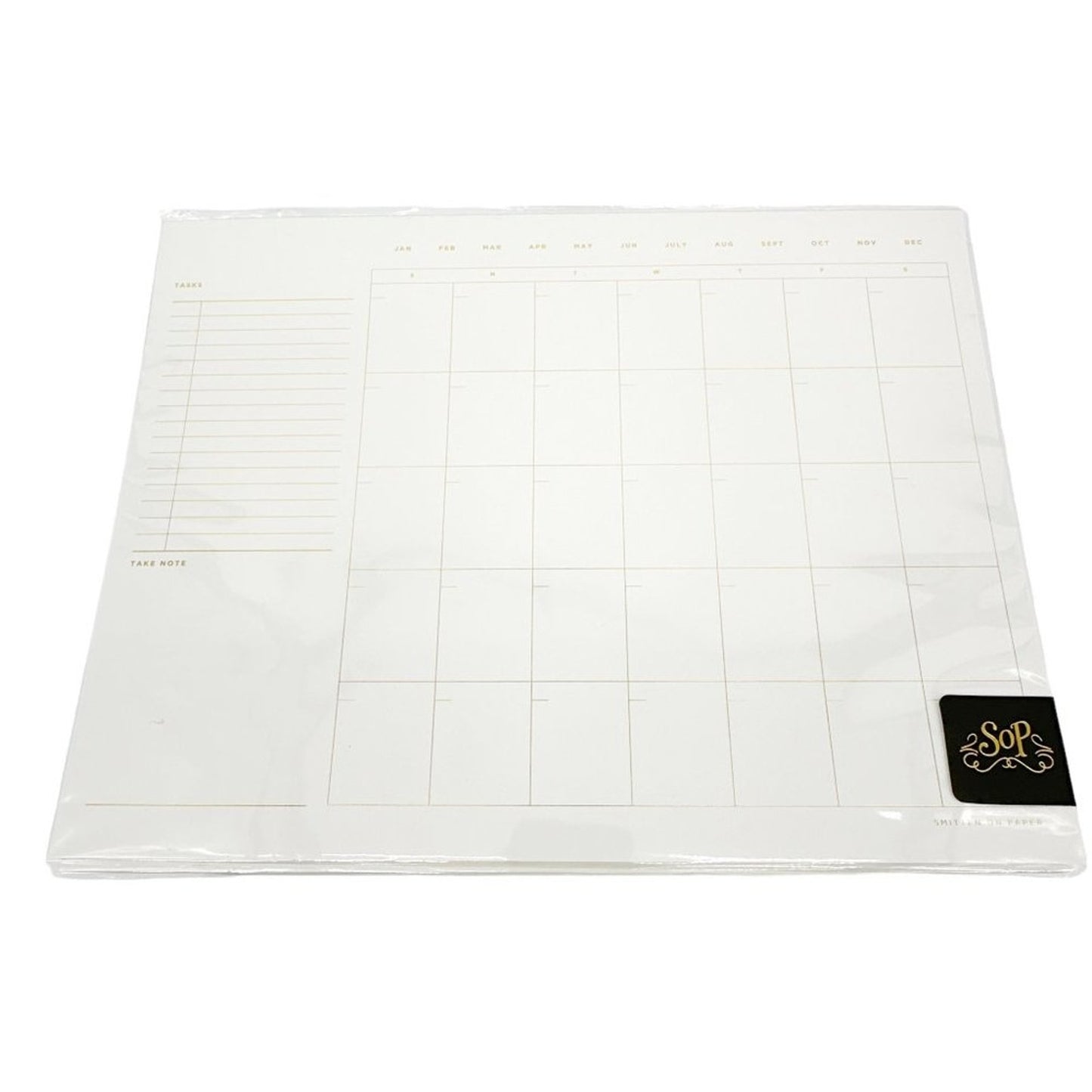 SMITTEN on PAPER Open Dated Desk Calendar in White