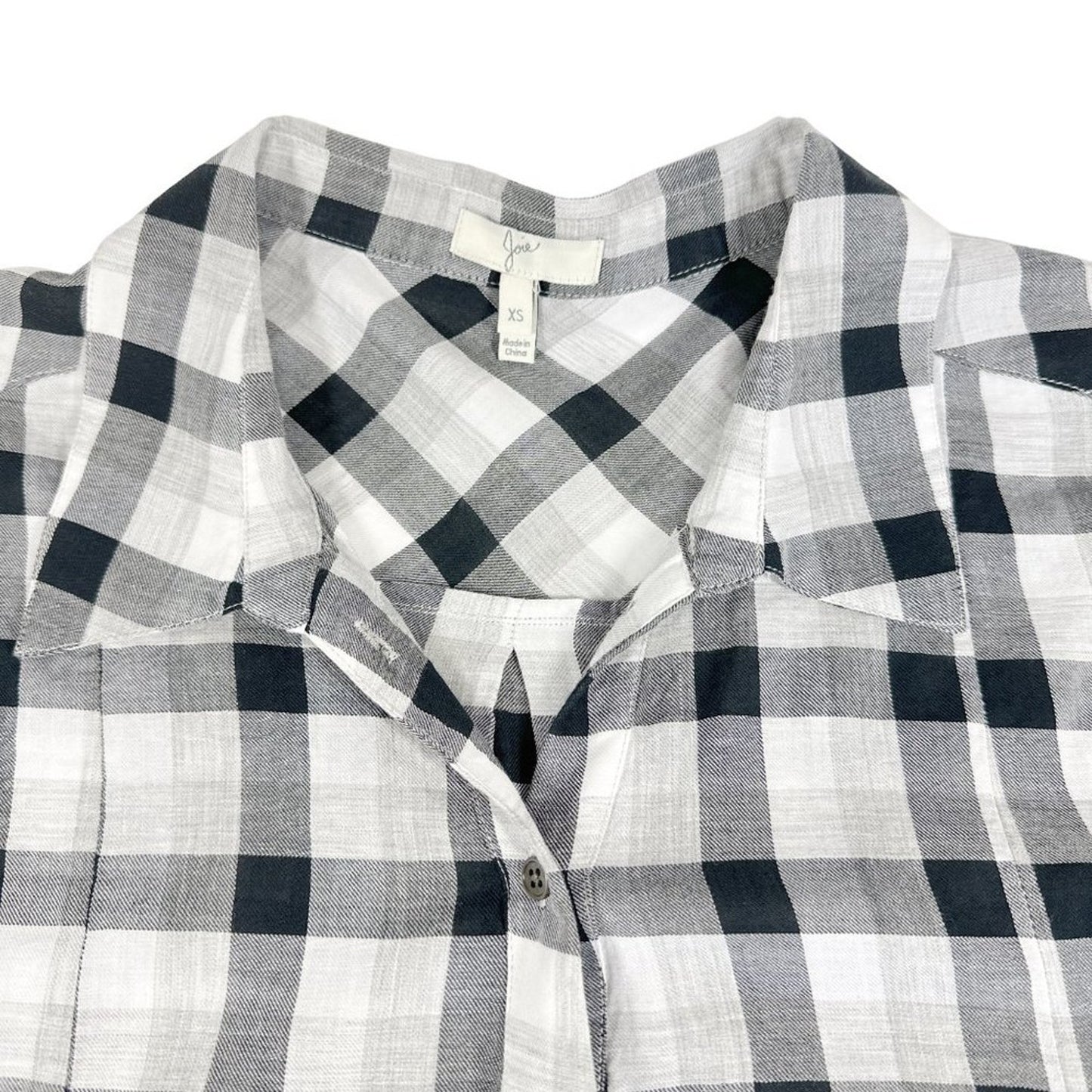 JOIE Katrine Plaid Shirt in Black & White XS