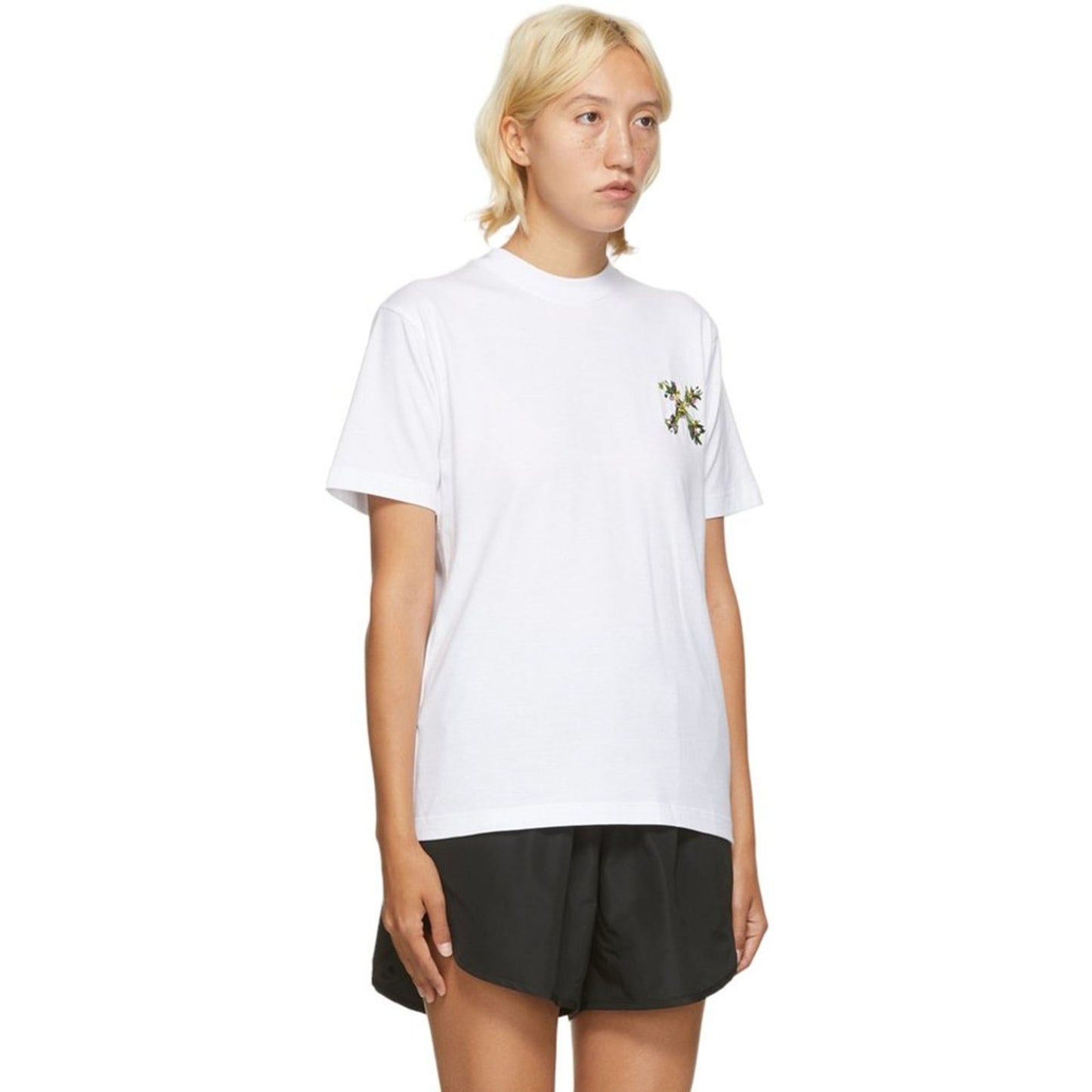 OFF WHITE Embroidered Mini Floral Arrows Tee S