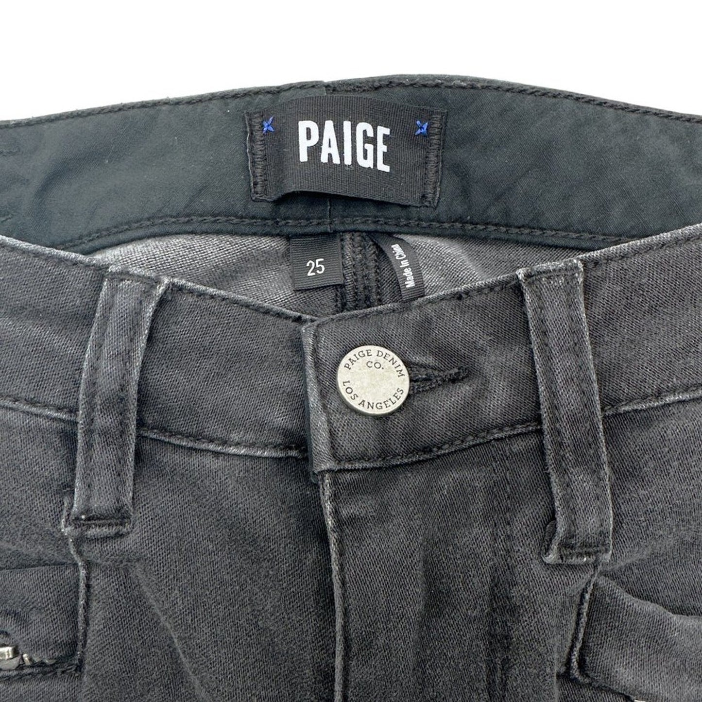PAIGE Denim Skinny Ankle Zip Jeans in Pearson Wash 25