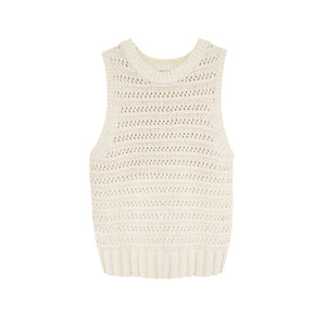 VERONICA BEARD Sade Mixed Media Tank in Ivory S