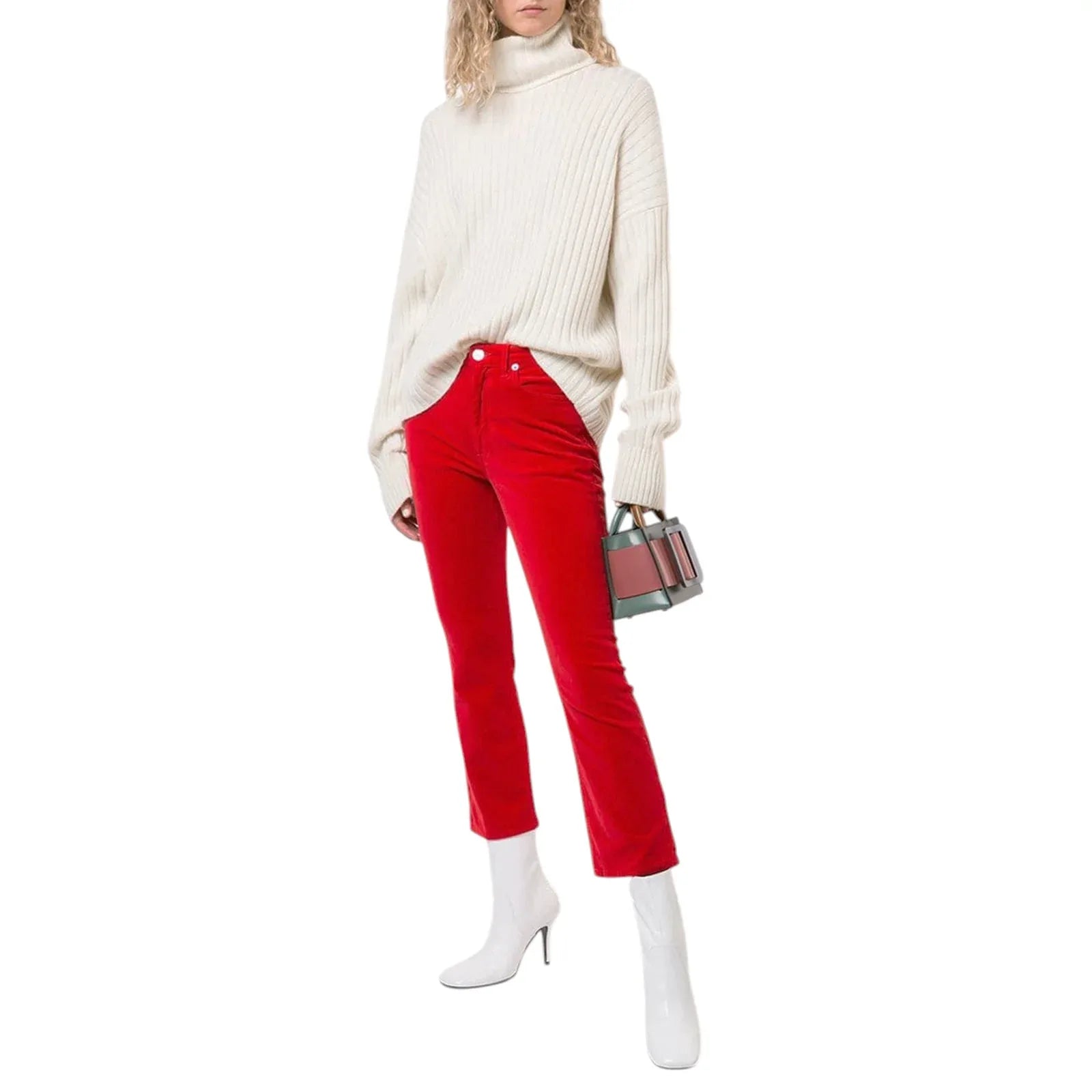 RE/DONE Mid-Rise Cropped Kick Flare Velvet Pants 25 - flyKAMP