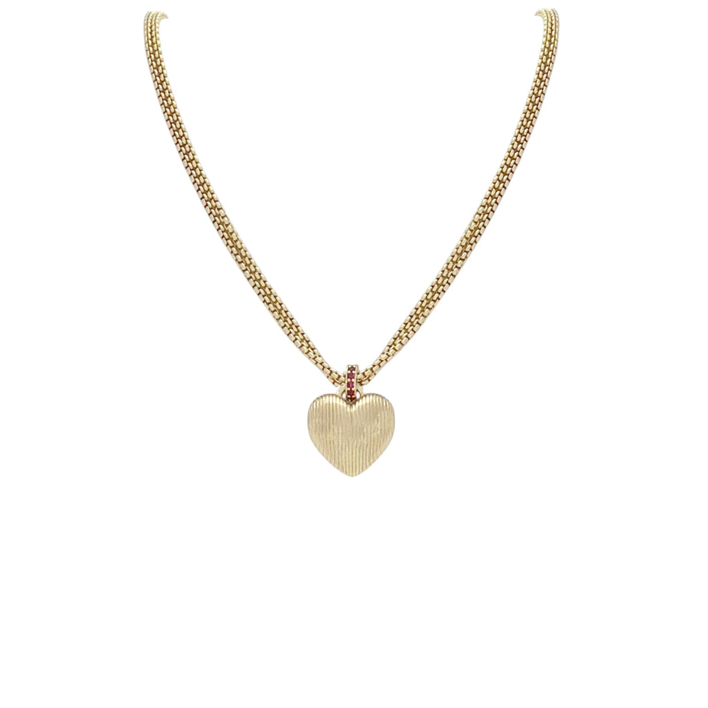 ROXANNE ASSOULIN The Textured Heart Necklace Roxanne Assoulin