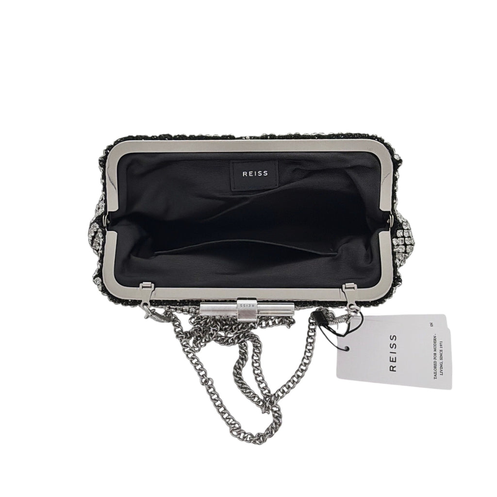 REISS Adaline Crystal Clutch Bag Reiss