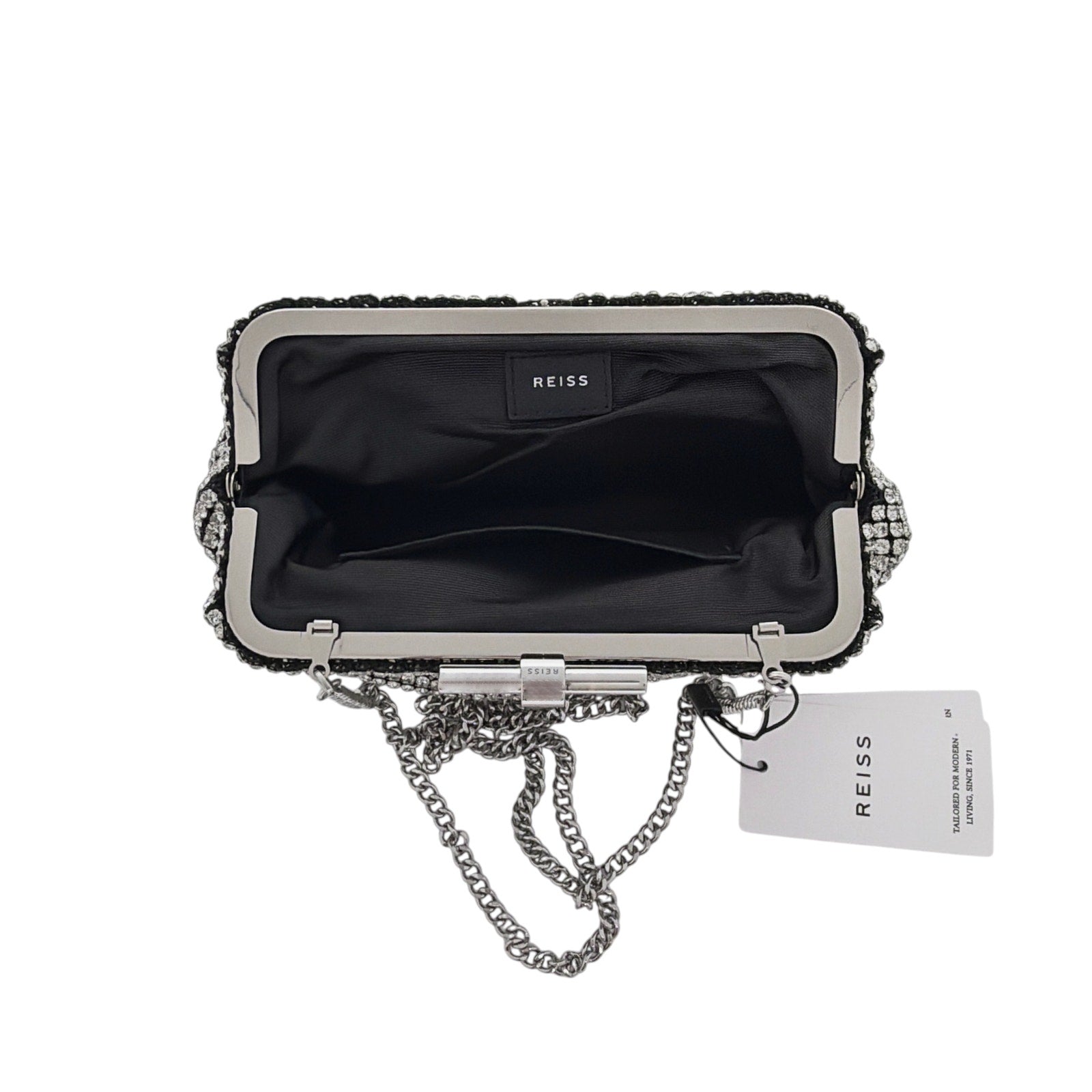 REISS Adaline Crystal Clutch Bag Reiss