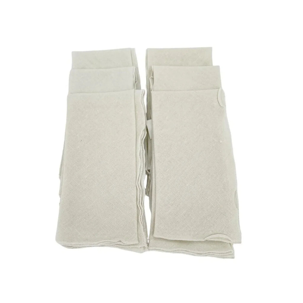 NAPKINS Linen Blend Cloth Natural with Rolled Edges || Set of 6 - flyKAMP