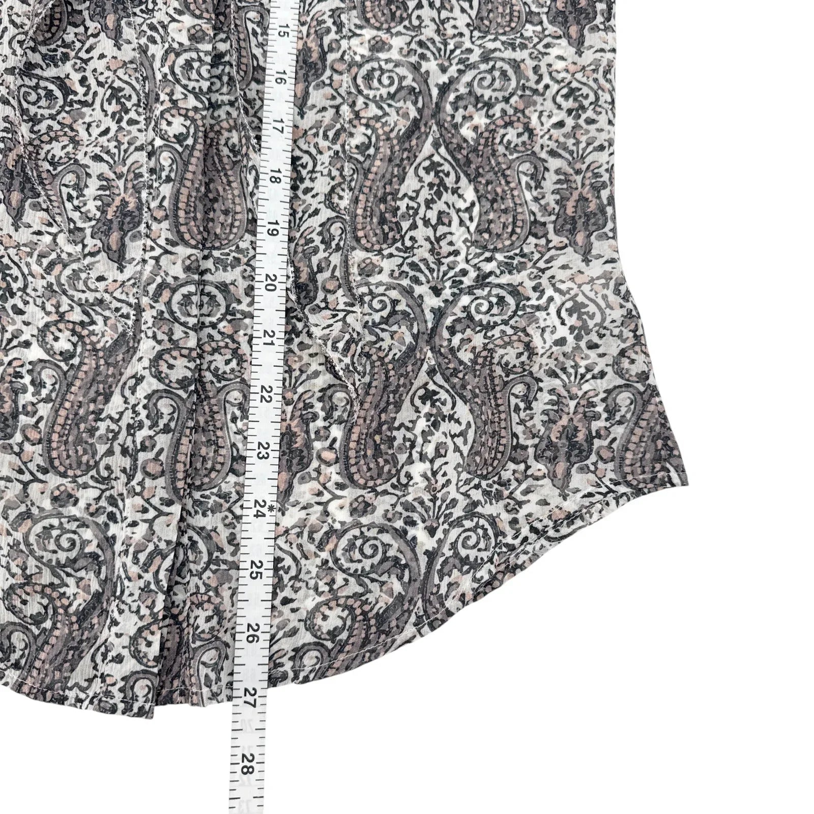 PAIGE Cleobelle Printed Femme Blouse in White/Rabbit/Rose-Santina Pais XS - flyKAMP