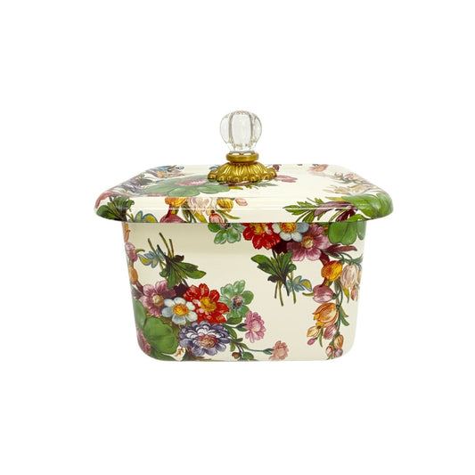 MACKENZIE-CHILDS White Flower Market Recipe Box