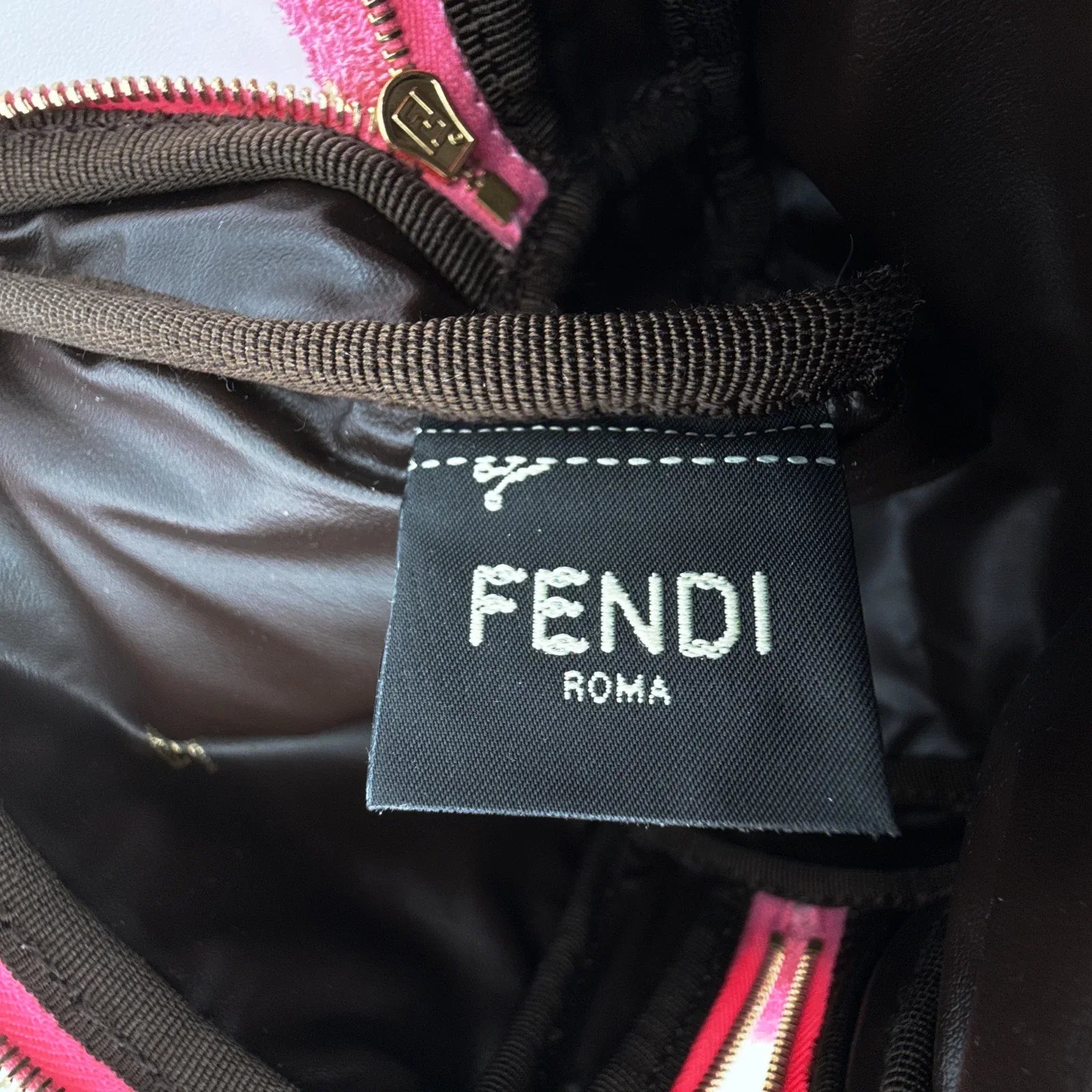 FENDI FF 1974 Cosmetic Pouch Zucca Embossed Terry Cloth - flyKAMP