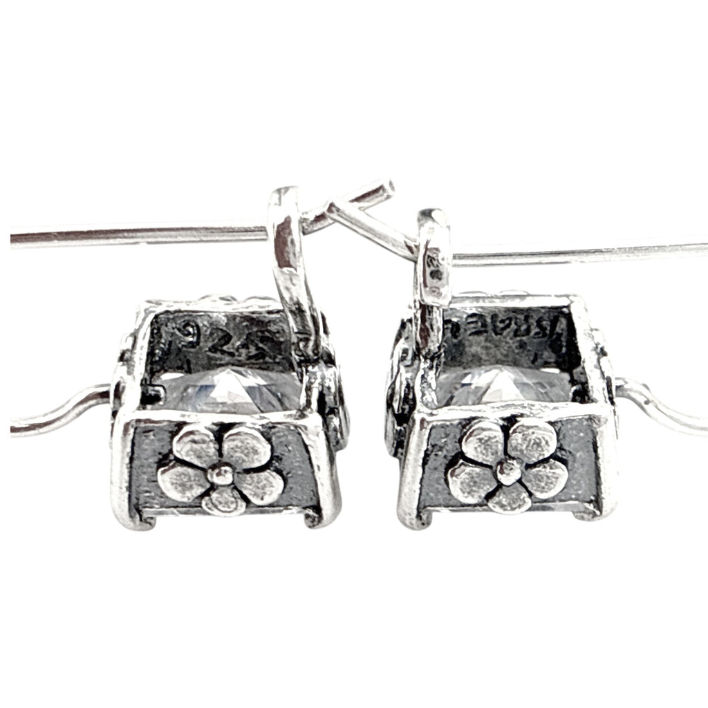 SILPADA Crystal Clear Silver Cubic Zirconia Drop Earrings