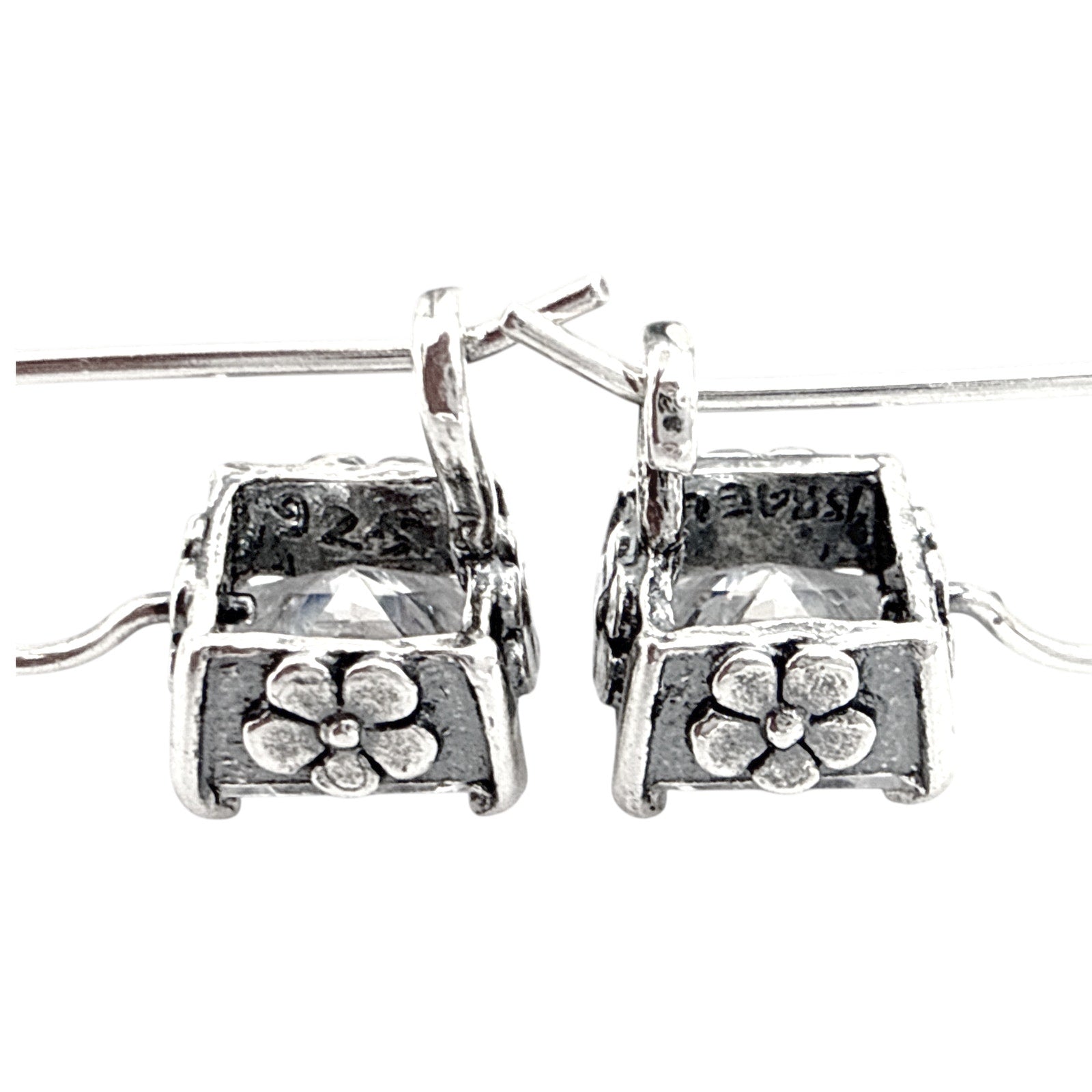 SILPADA Crystal Clear Silver Cubic Zirconia Drop Earrings