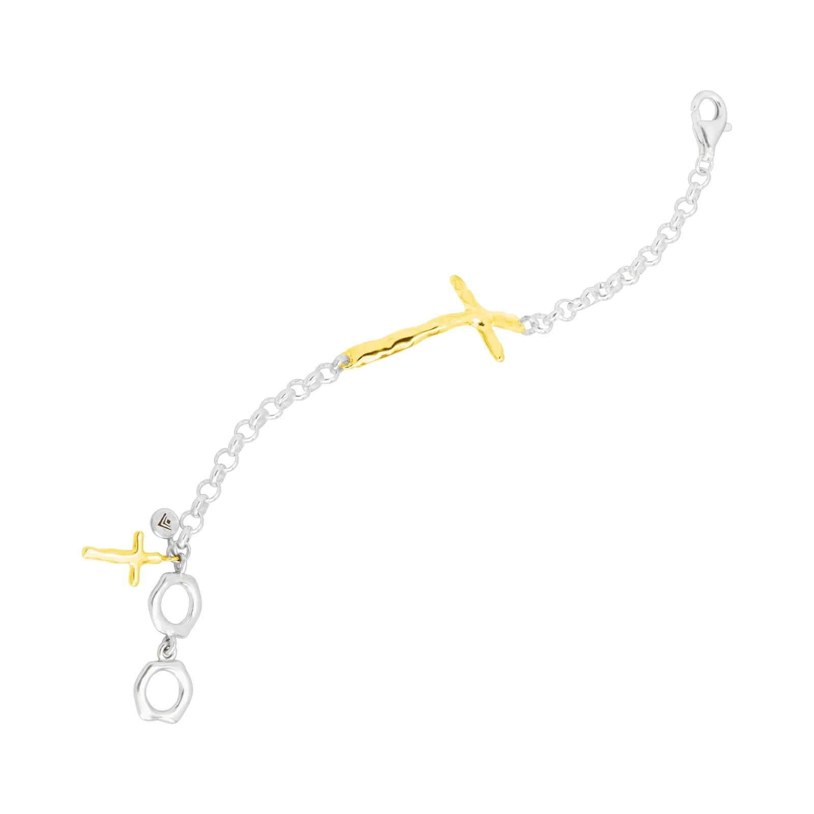 SILPADA In Good Faith Cross Bracelet in Sterling Silver & Gold - flyKAMP