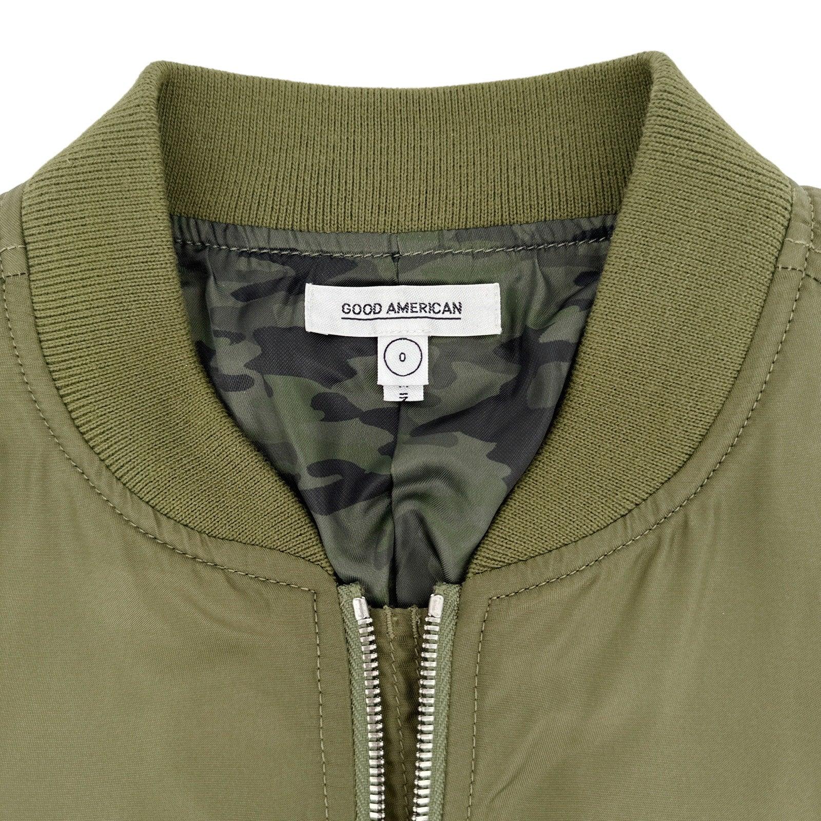 GOOD AMERICAN Bomber Jacket in Green Satin XS - flyKAMP