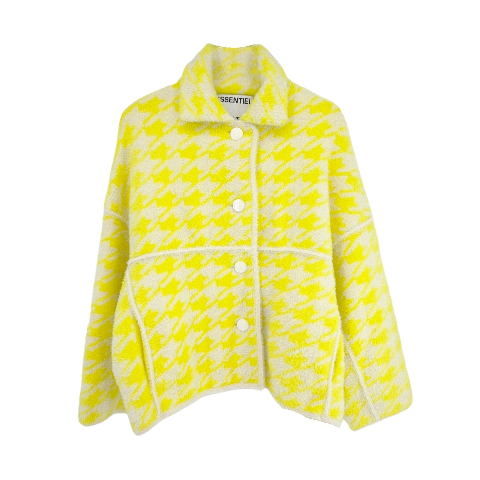 ESSENTIEL ANTWERP Joking Knit Jacket Cardigan in Lemon Squeeze XS Essentiel Antwerp