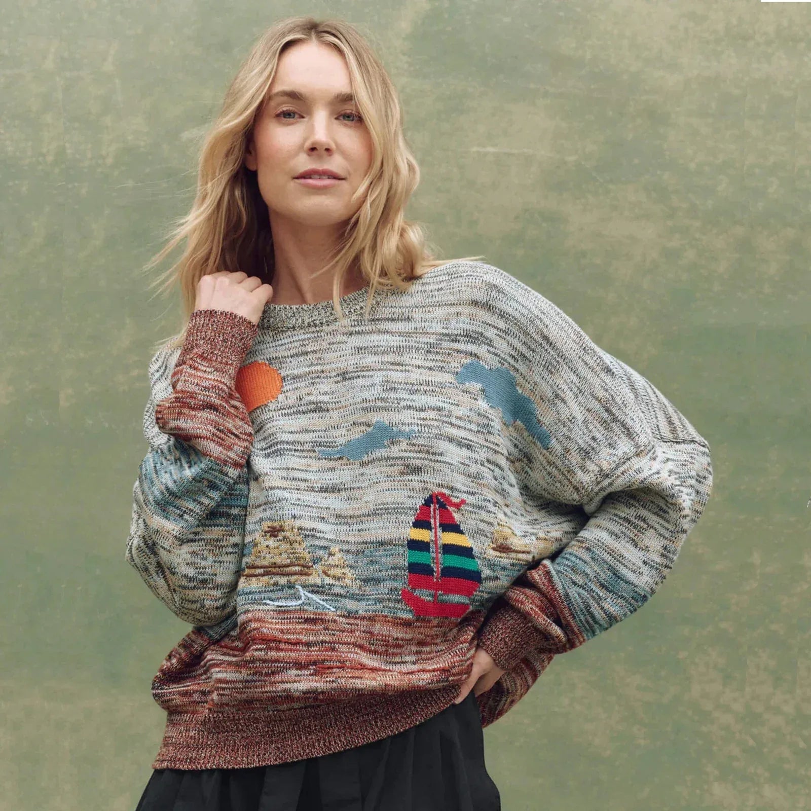 THE GREAT. The Boating Pullover. Sea Breeze Multi 0|XS - flyKAMP