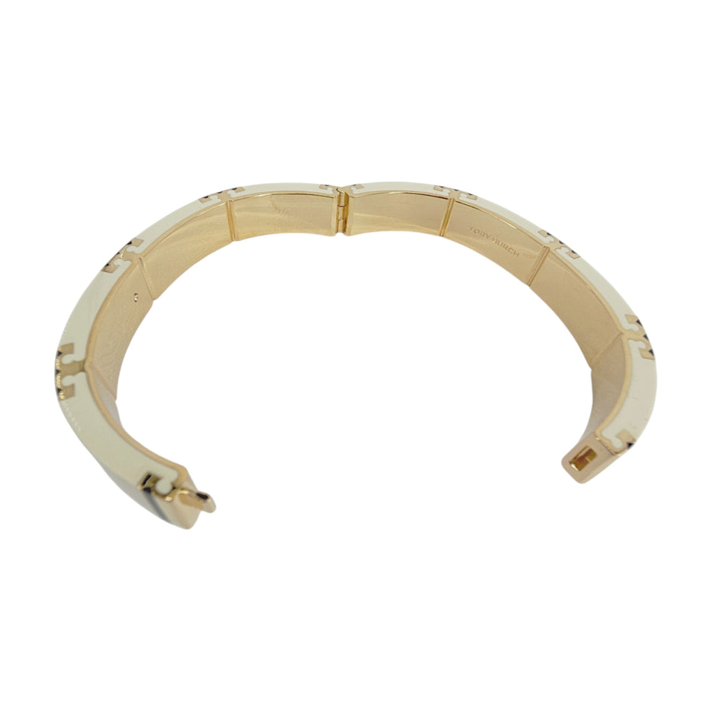 TORY BURCH Icon Enamel Bracelet in Tory Gold / New Ivory / Black Tory Burch