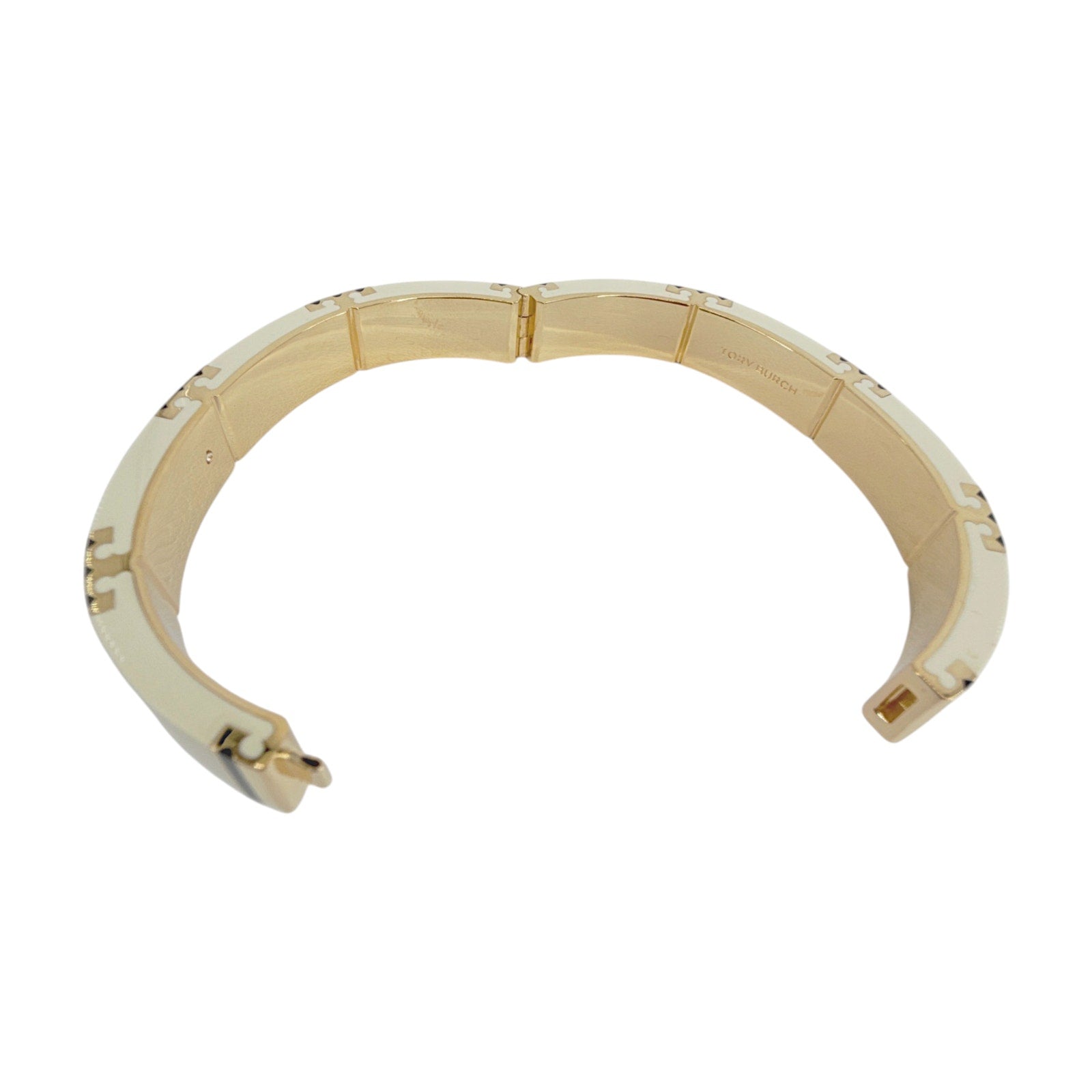 TORY BURCH Icon Enamel Bracelet in Tory Gold / New Ivory / Black Tory Burch