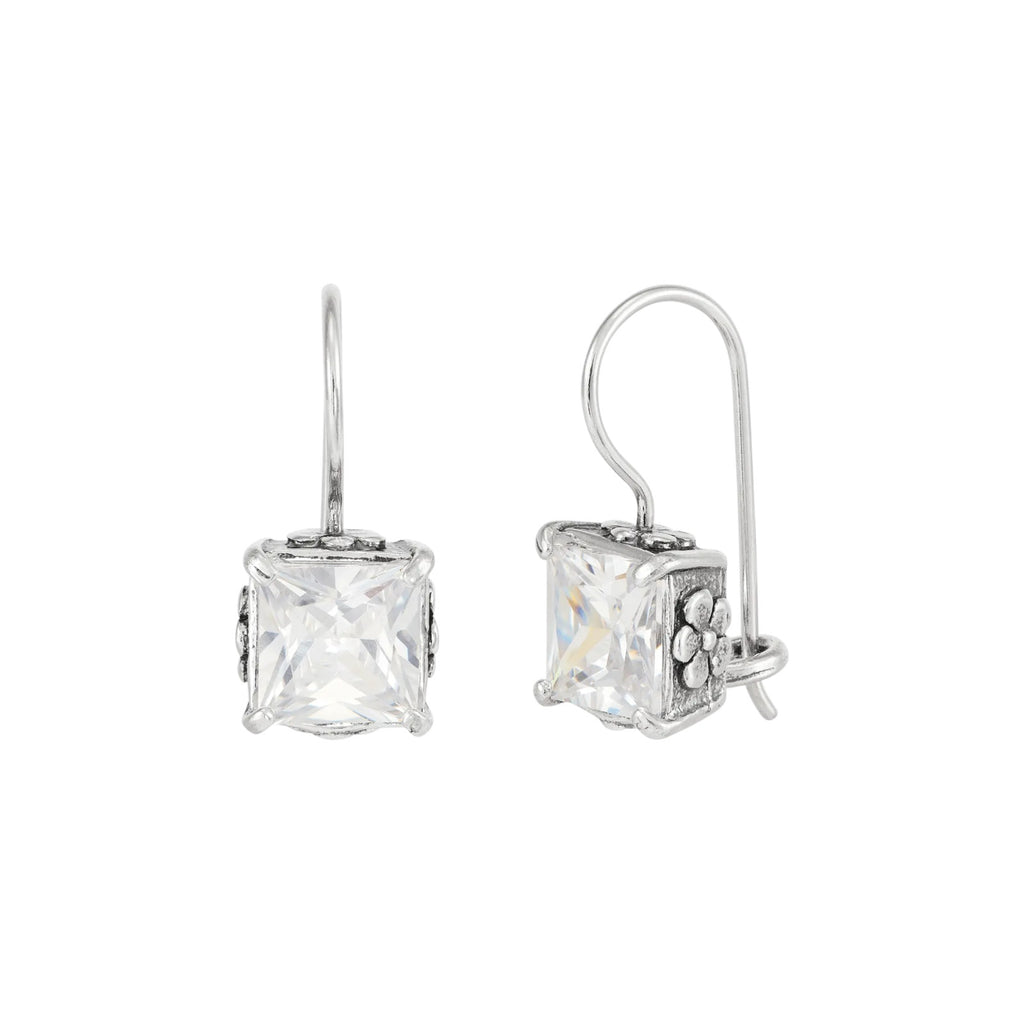 SILPADA Crystal Clear Silver Cubic Zirconia Drop Earrings