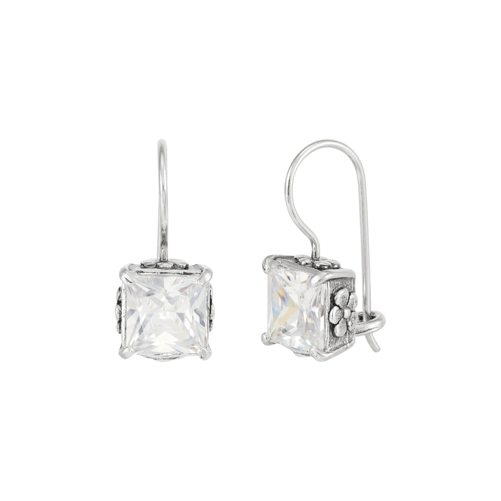 SILPADA Crystal Clear Silver Cubic Zirconia Drop Earrings