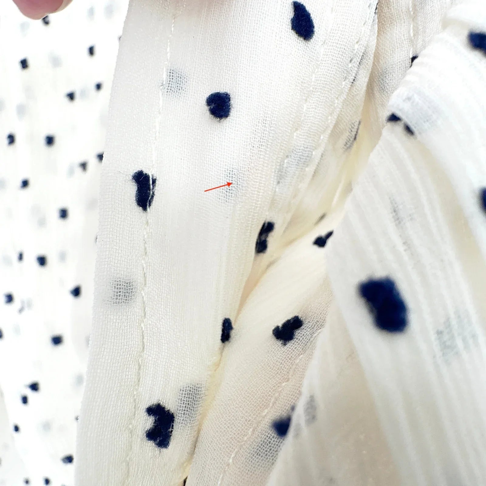 SANDRO Noelle Jabot Detail Swiss Dot Blouse 2|M - flyKAMP