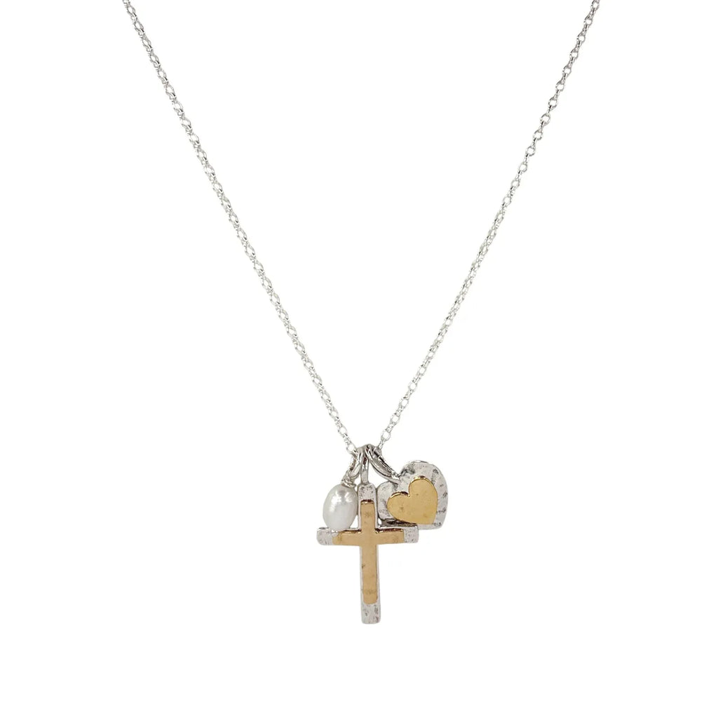 SILPADA Powerful Duo Necklace Gold Plate & Silver Pearl Necklace - flyKAMP