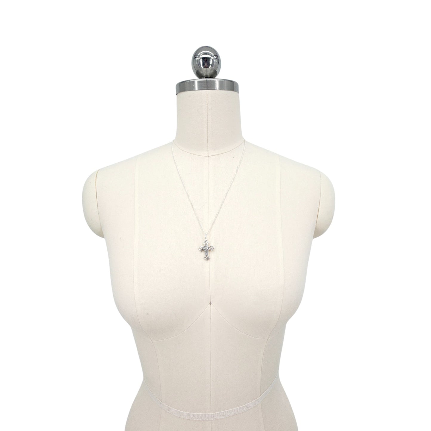 VIRGINS SAINTS & ANGELS VSA Basilica Cross Charm Necklace in Silver