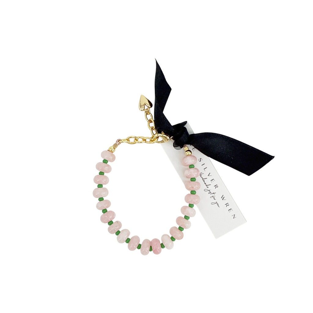 THE SILVER WREN Candy Stone Beaded Bracelet in Pink