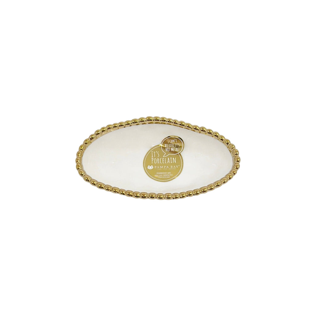 PAMPA BAY Golden Salerno Long Condiment Bowl Set of 2 Pampa Bay
